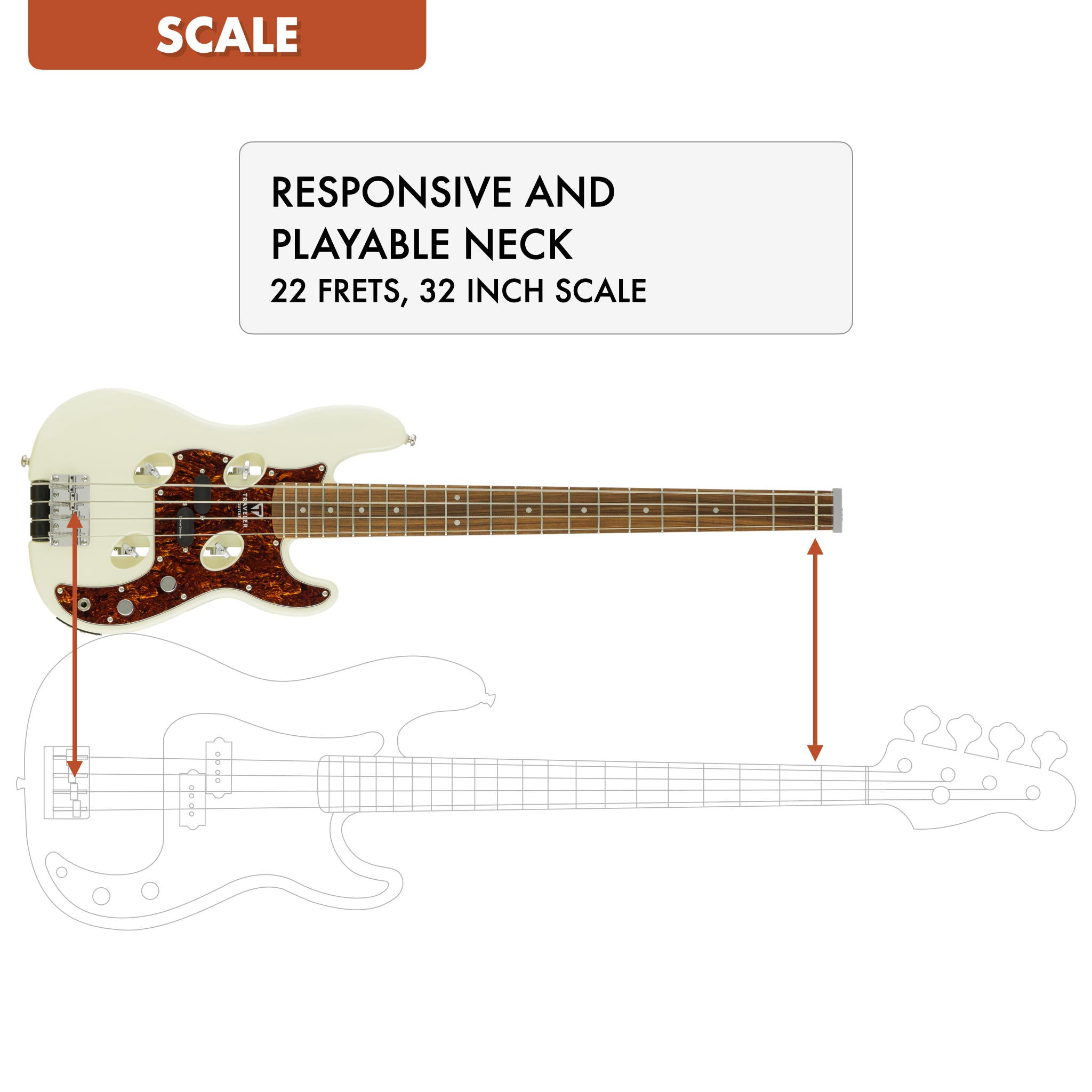 B-Stock TB-4P Bass (Pearl White)-Traveler Guitar®