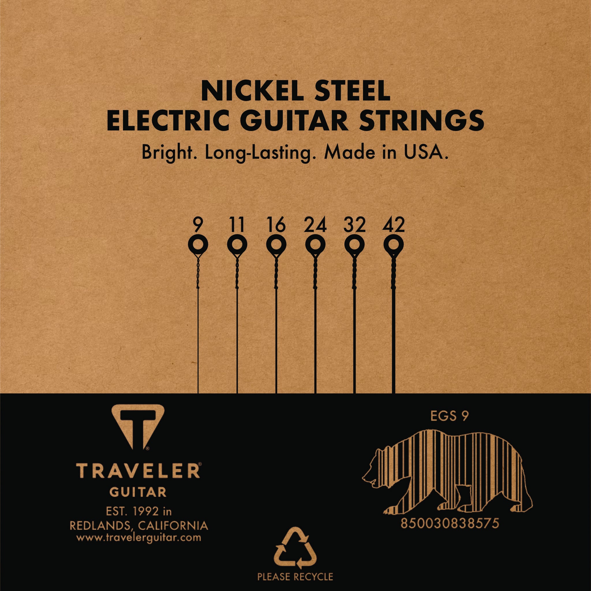 Nickel Steel Super Light Electric Guitar Strings-Traveler Guitar®