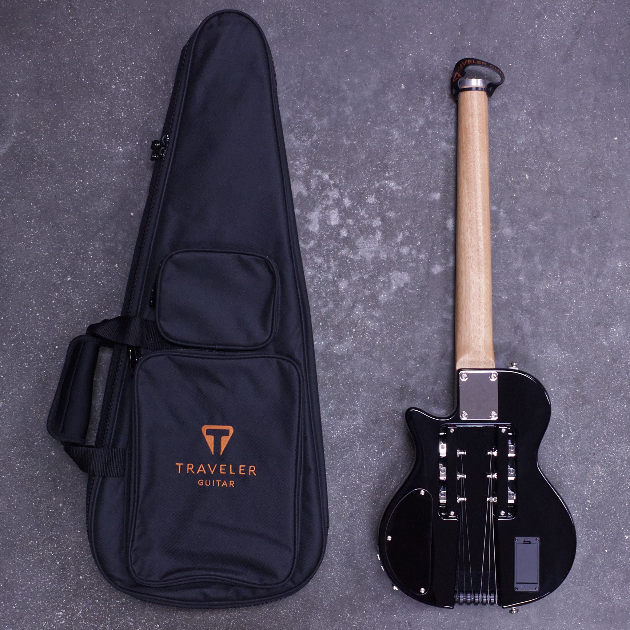 EG-1 Custom Mod Shop (Gloss Black/ Chrome Hardware/ E-Tuner)-Traveler Guitar®