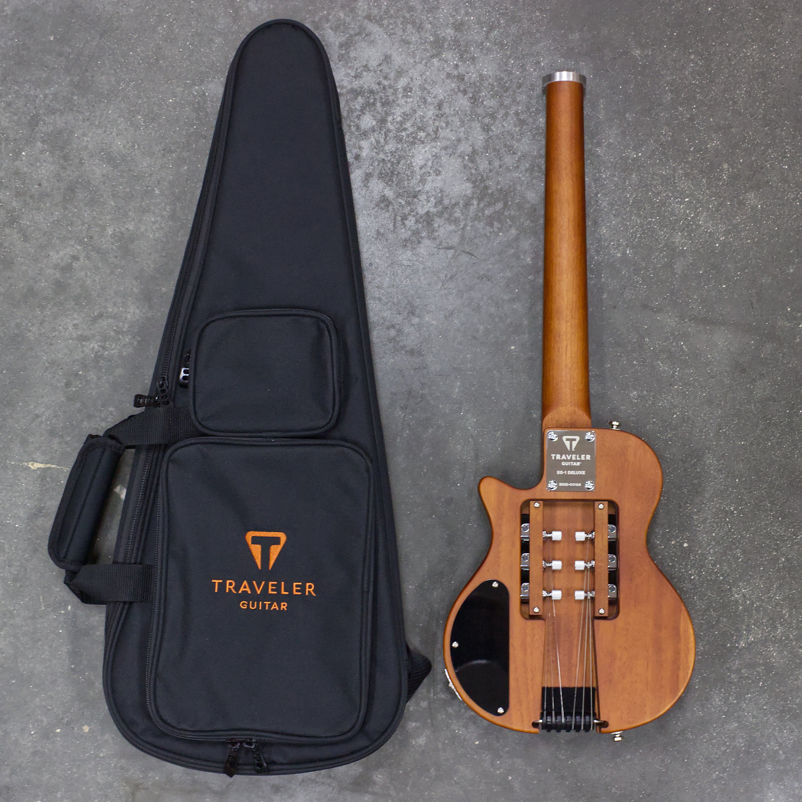 EG-1 Deluxe Mod Shop (Gloss Black/ Locking Tuners)-Traveler Guitar®