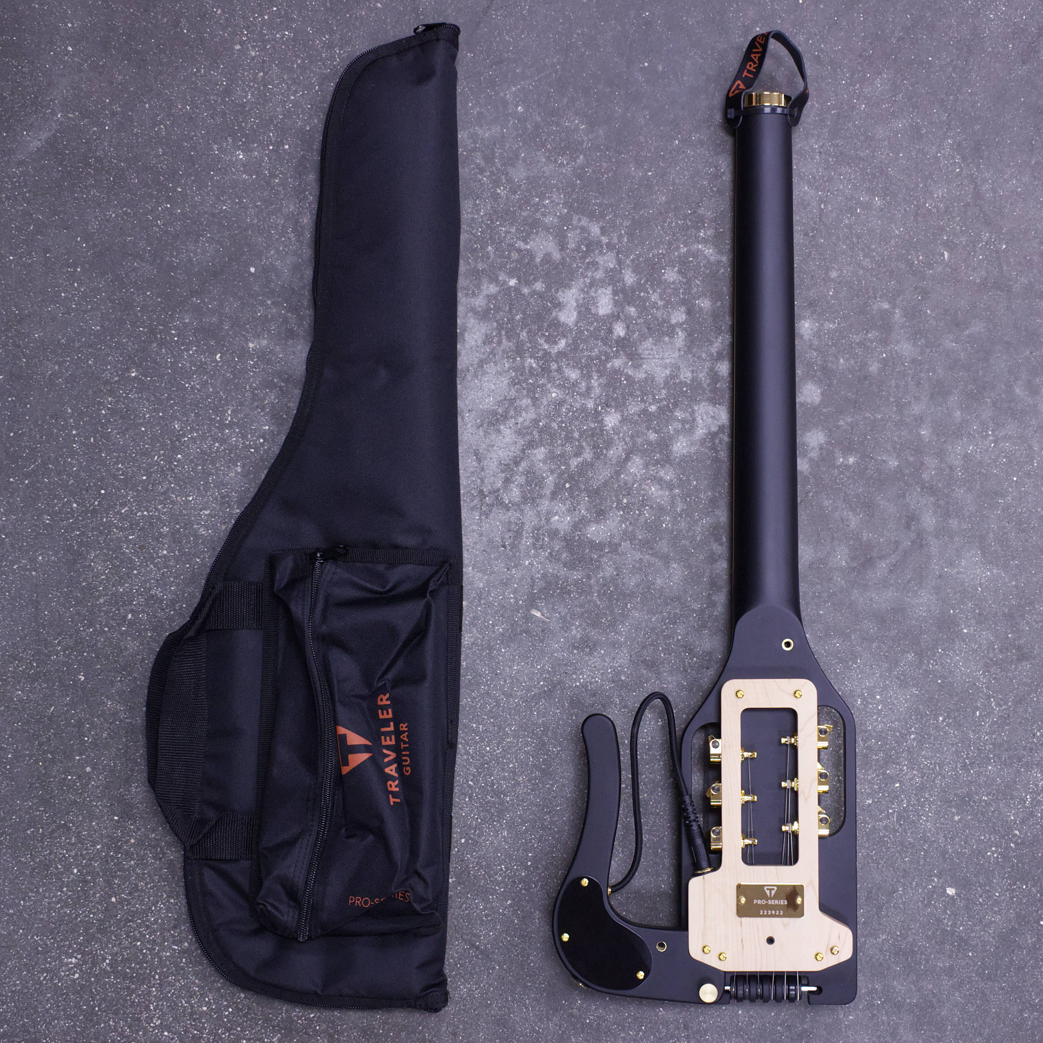 Pro-Series Mod Shop (Matte Black/ Gold Hardware)-Traveler Guitar®