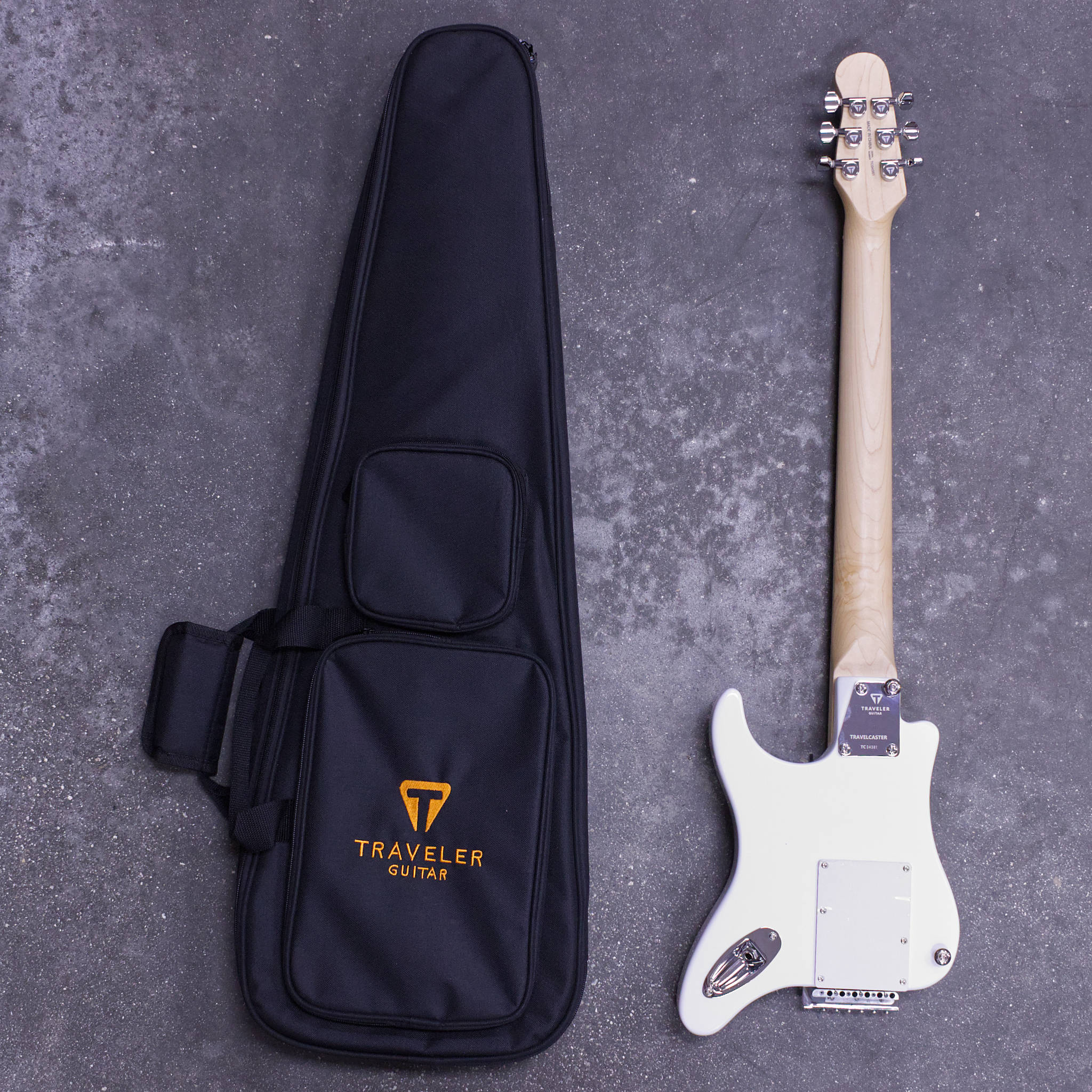 Travelcaster Deluxe Mod Shop (Gloss White/ Maple/ SSS/ Locking Tuners)-Traveler Guitar®