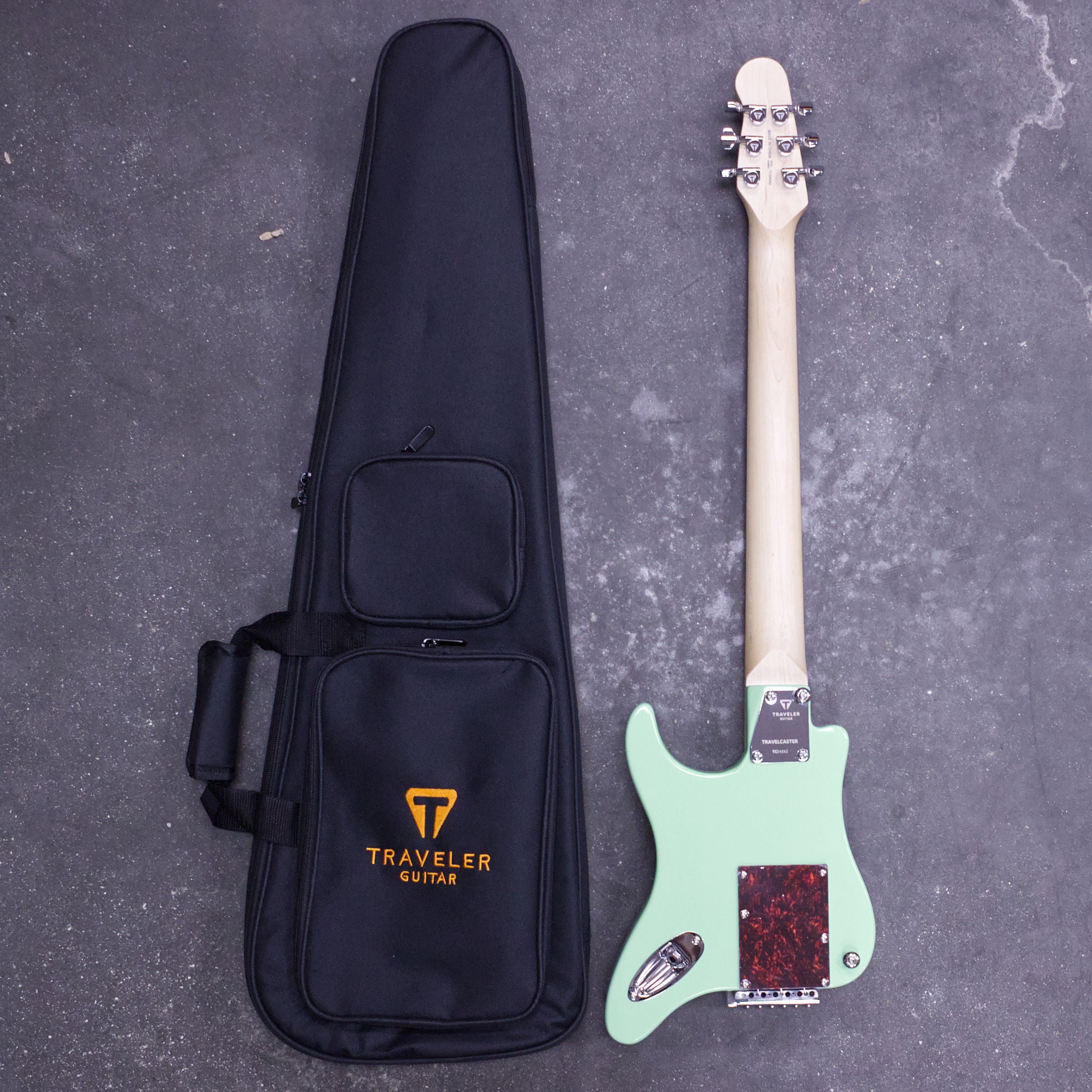 Travelcaster Deluxe Mod Shop (Surf Green/ Tortoise Pickguard/ Dual Humbucker/ Locking Tuners)-Traveler Guitar®