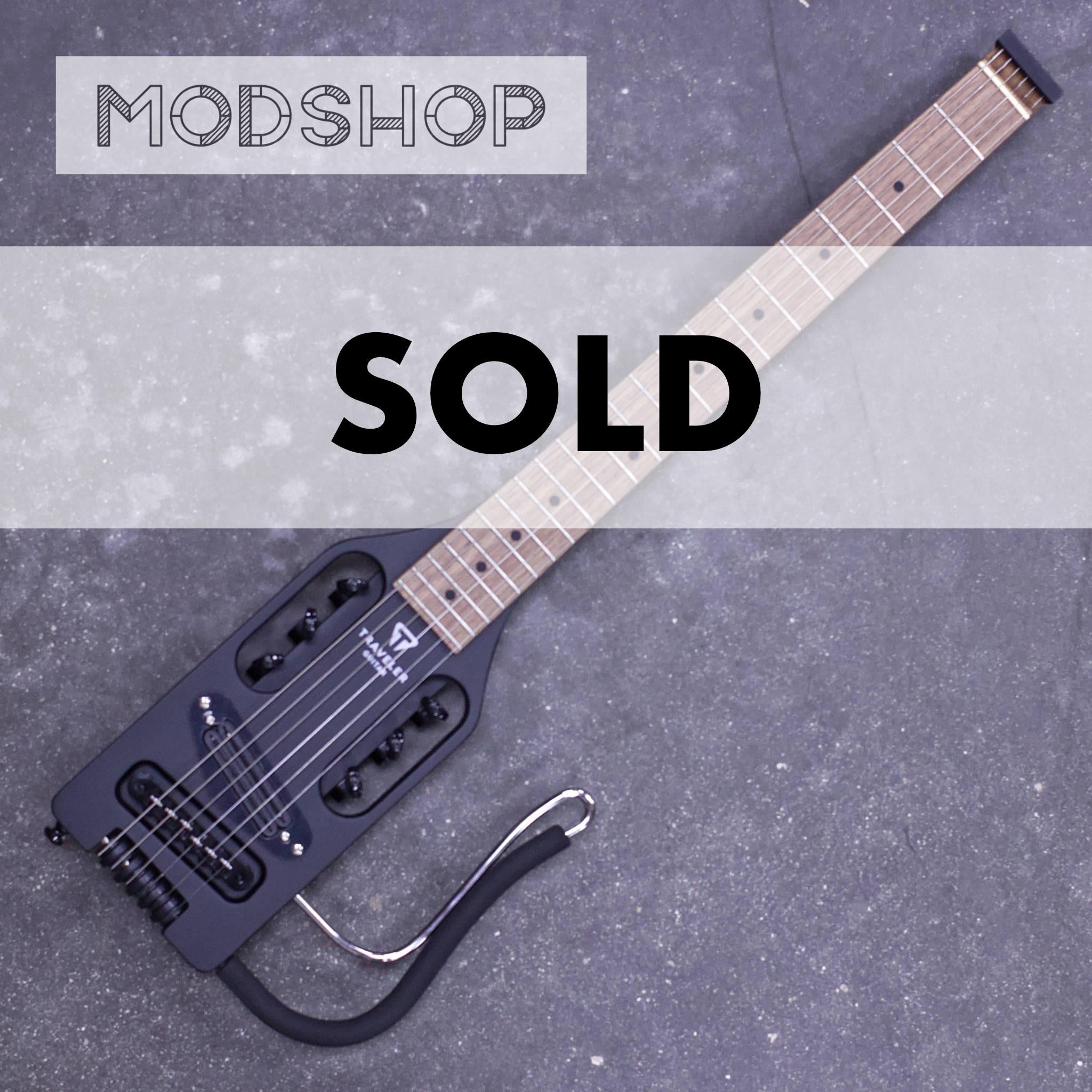 Ultra-Light Electric Mod Shop (Matte Black/ Black Hardware/ Locking Tuners)-Traveler Guitar®
