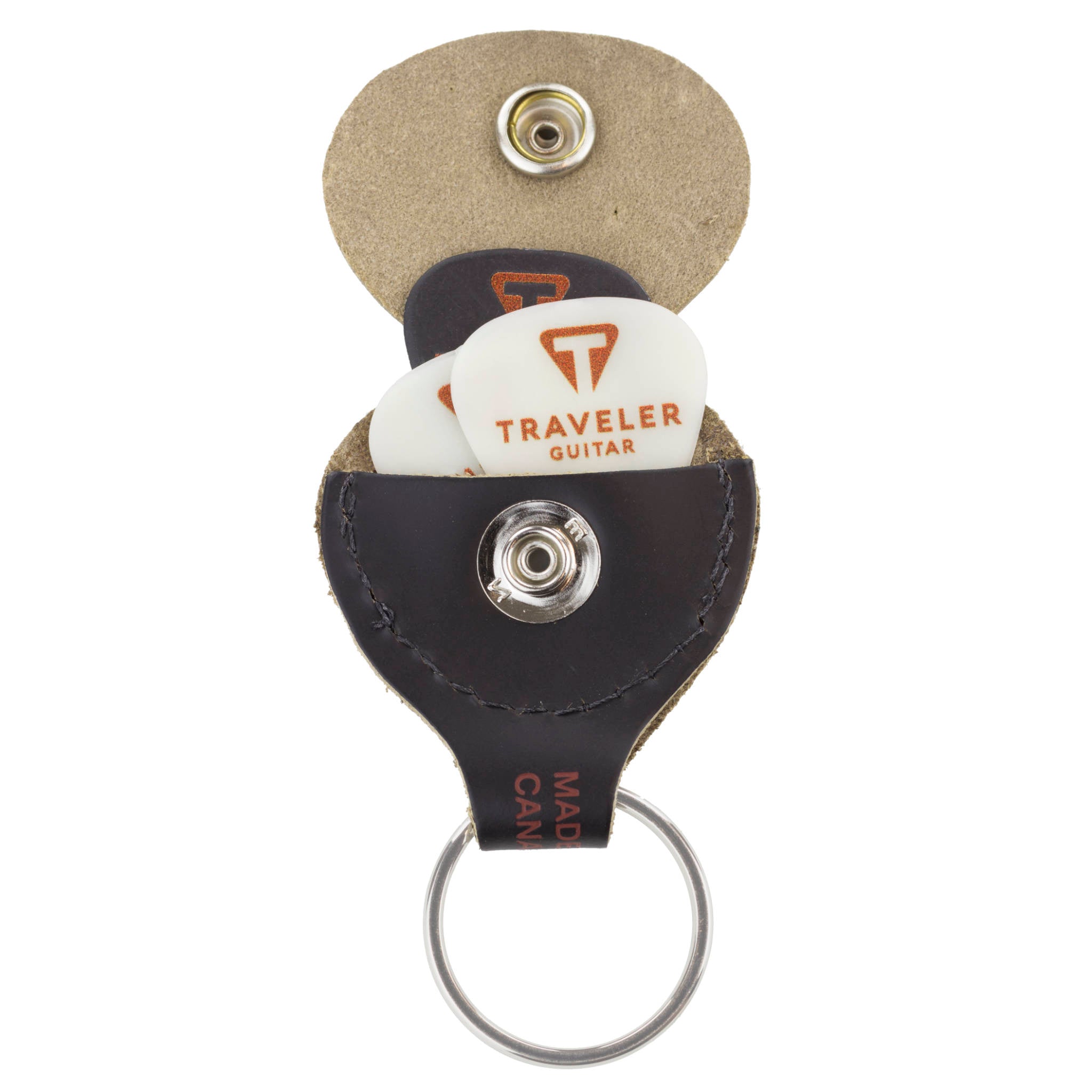 Leather Pick Holder Key Fob-Black-Traveler Guitar®