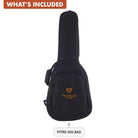 The Traveler Guitar® Redlands Mini Acoustic guitar includes a custom fitted gig bag.