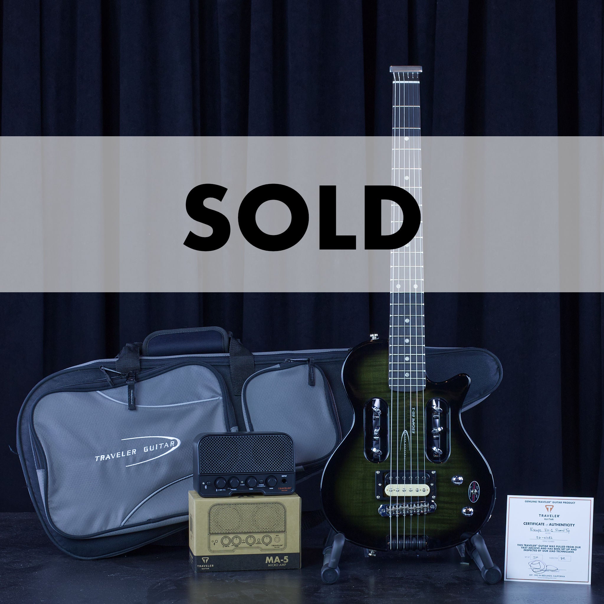 Escape EG-1 (Flamed Top Black)-Traveler Guitar®