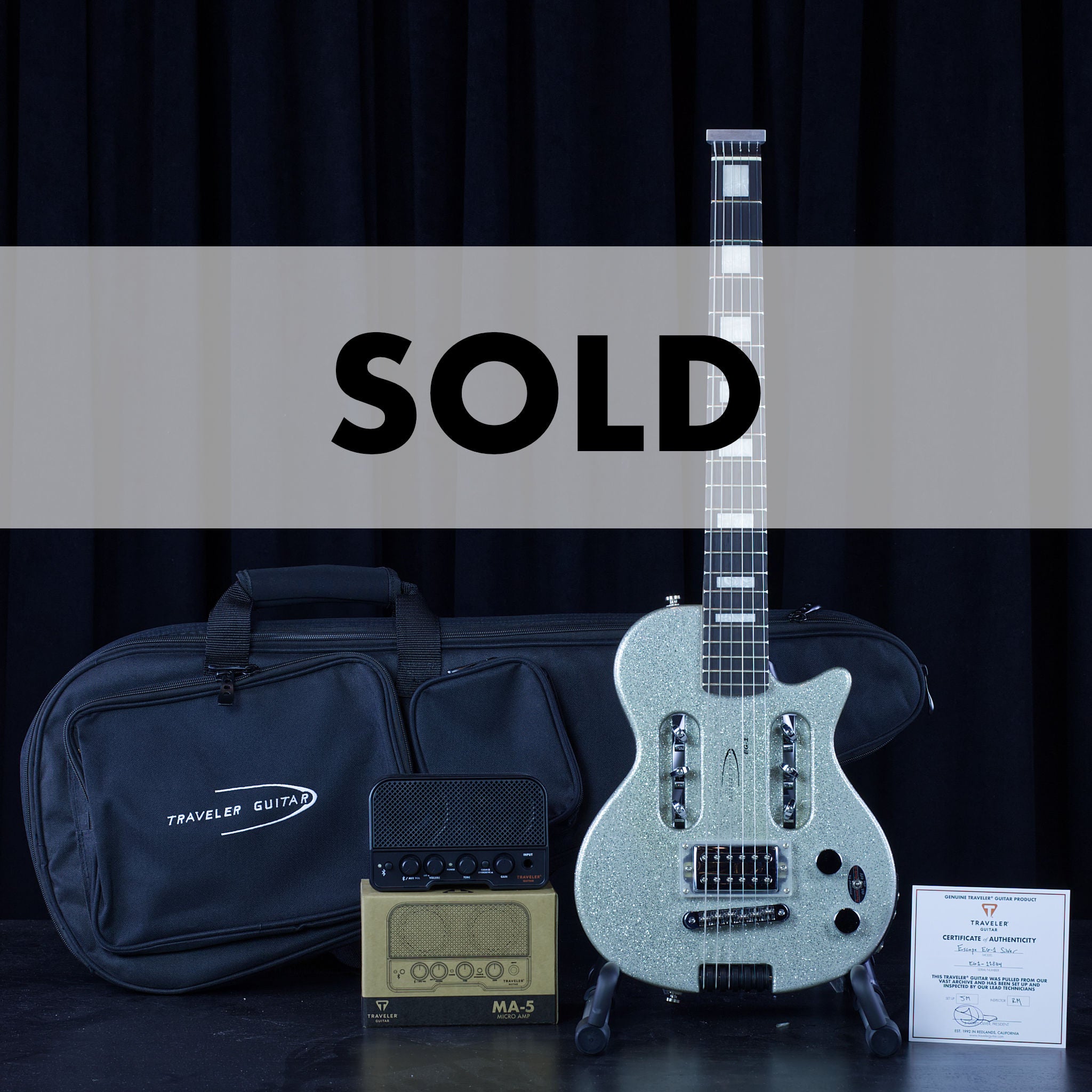 Escape EG-1 (Silver Sparkle)-Traveler Guitar®