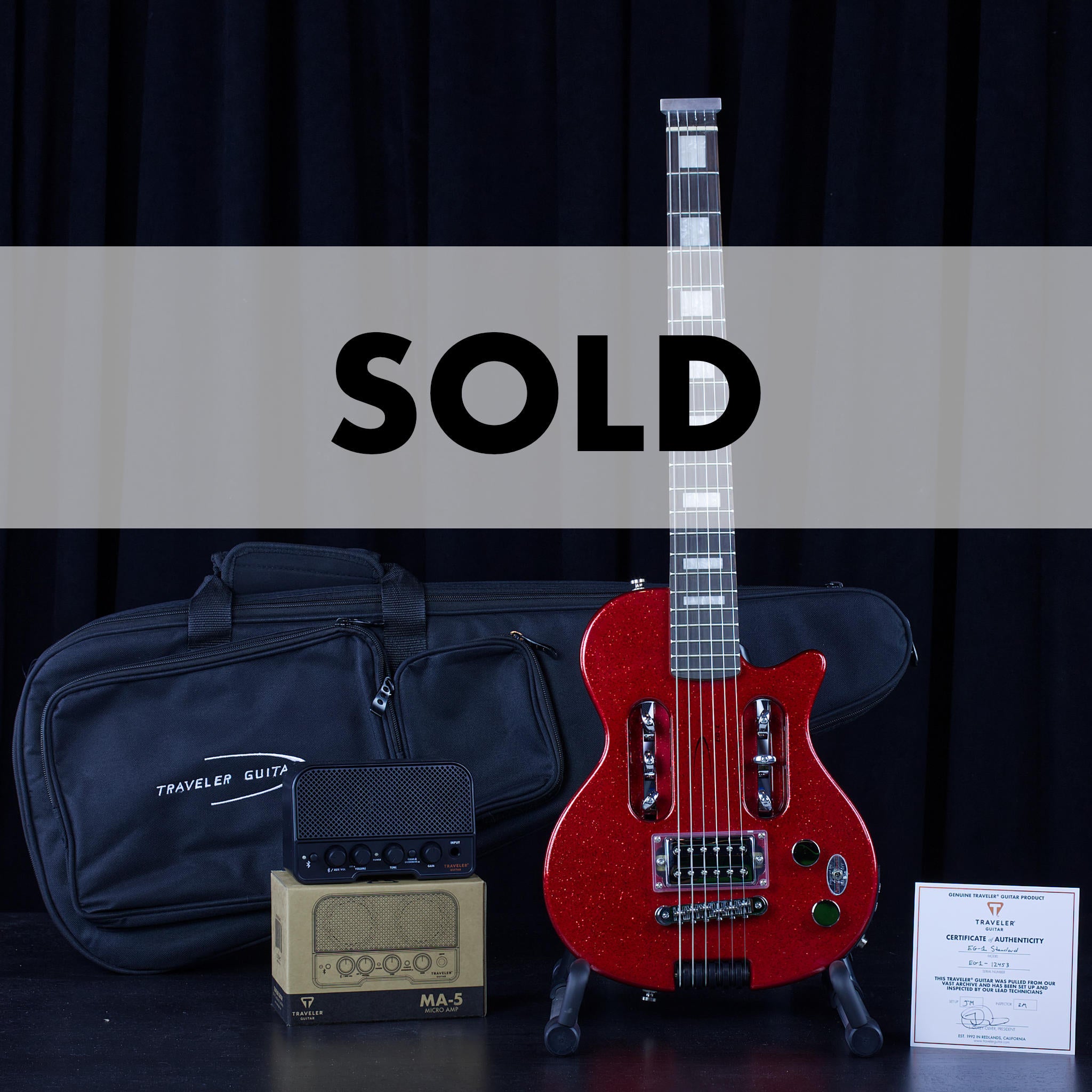 Escape EG-1 (Red Sparkle)-Traveler Guitar®