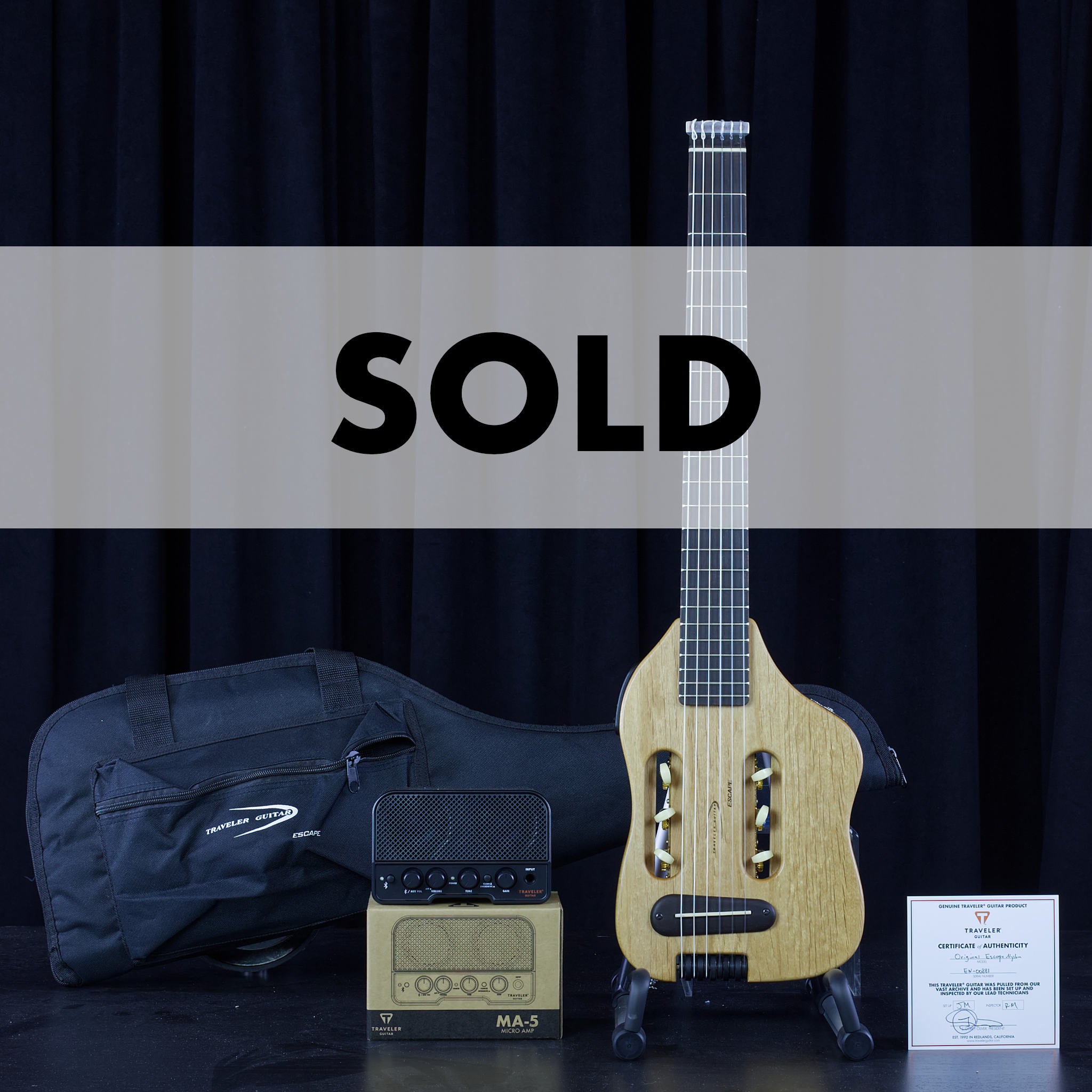 Original Escape Nylon-Stringed Acoustic-Electric Guitar (Natural)-Traveler Guitar®