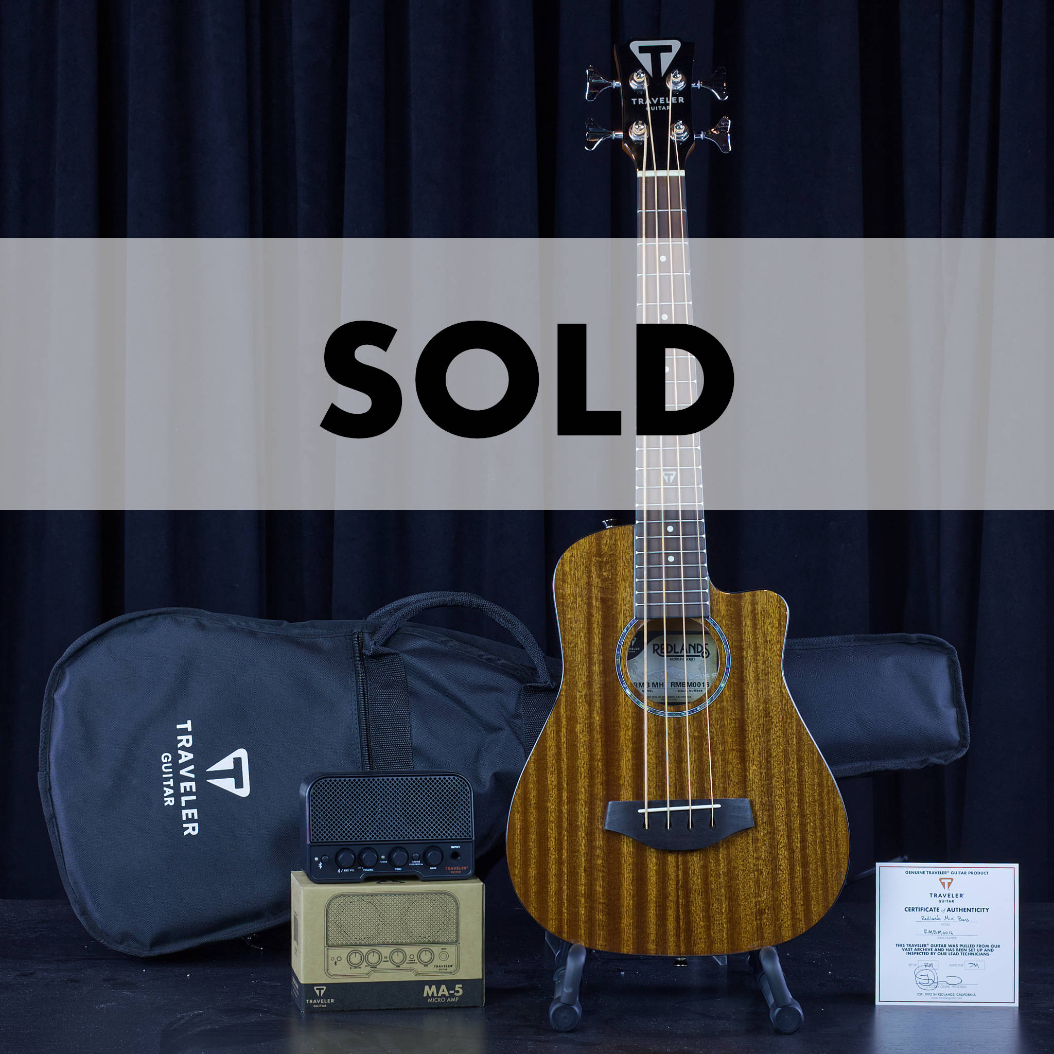 Redlands Mini Acoustic Bass (Gloss Mahogany)-Traveler Guitar®