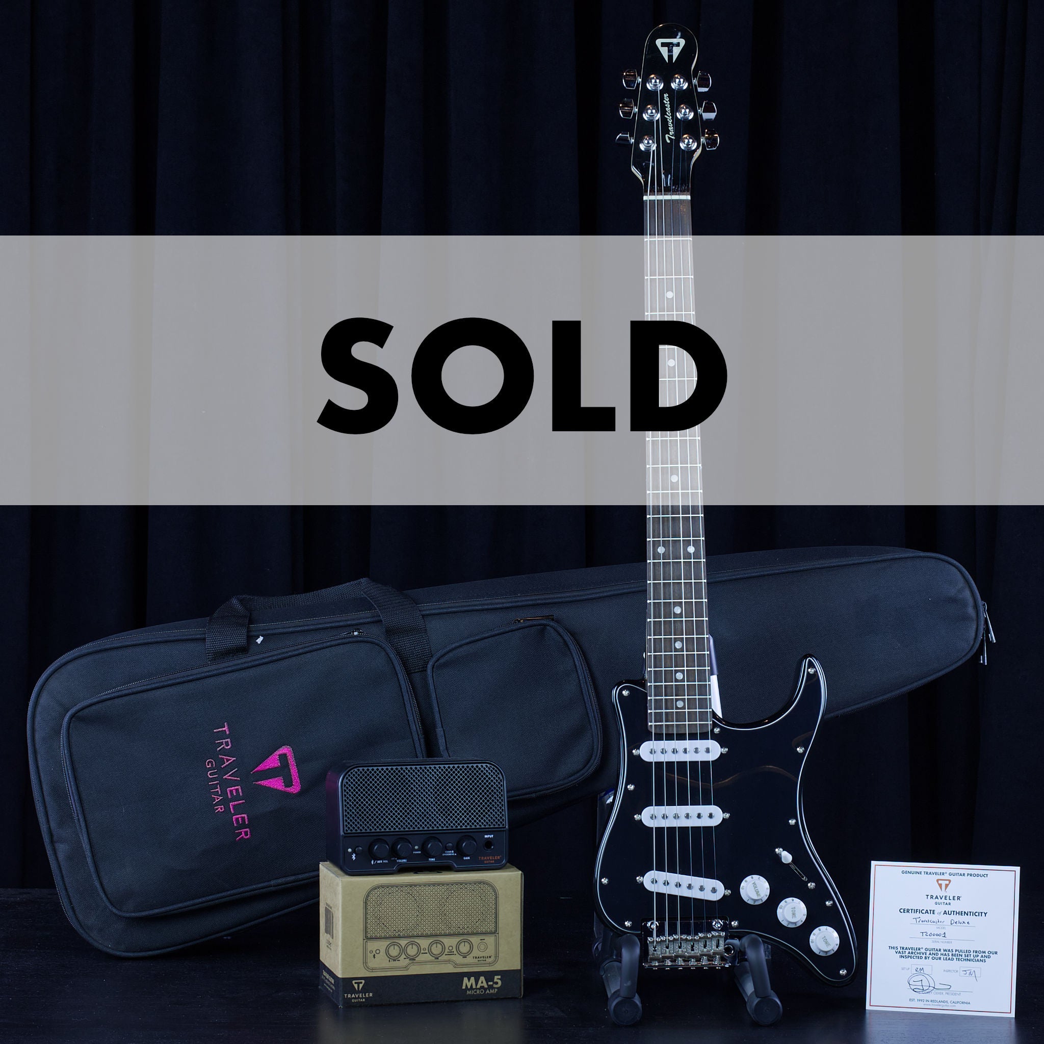 Travelcaster Deluxe (Gloss Black) Serial #1-Traveler Guitar®