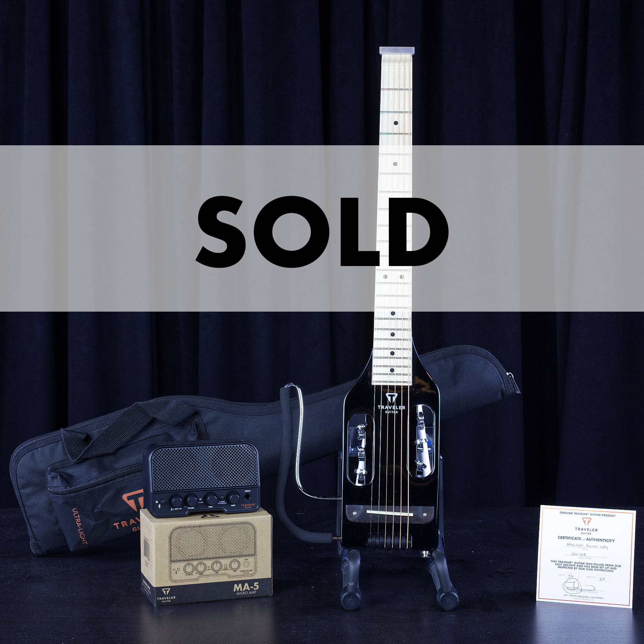 Ultra-Light Acoustic Lefty (Gloss Black)-Traveler Guitar®