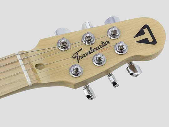 Travelcaster Deluxe guitars feature a compact headstock