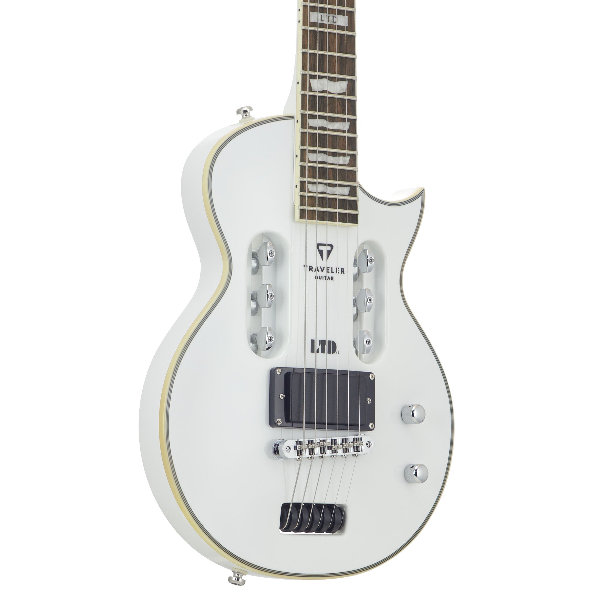 LTD EC-1 (Snow White) Electric Guitar - Traveler Guitar® (front detail)