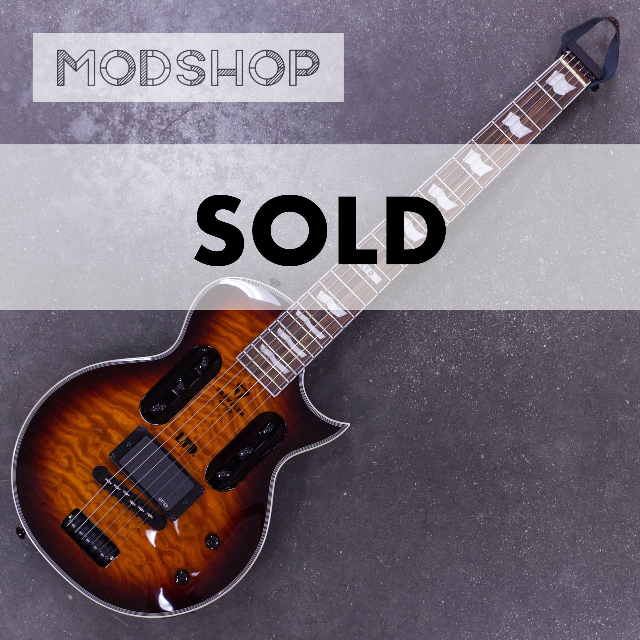 MOD SHOP EC-1 Deluxe (Dark Brown Sunburst w/ EMG 81) Electric Guitar