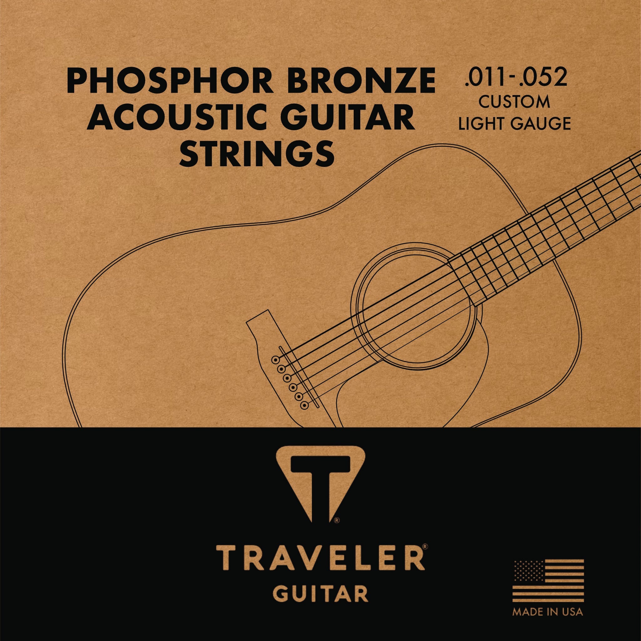 Phosphor Bronze Custom Light Acoustic Guitar Strings Accessory