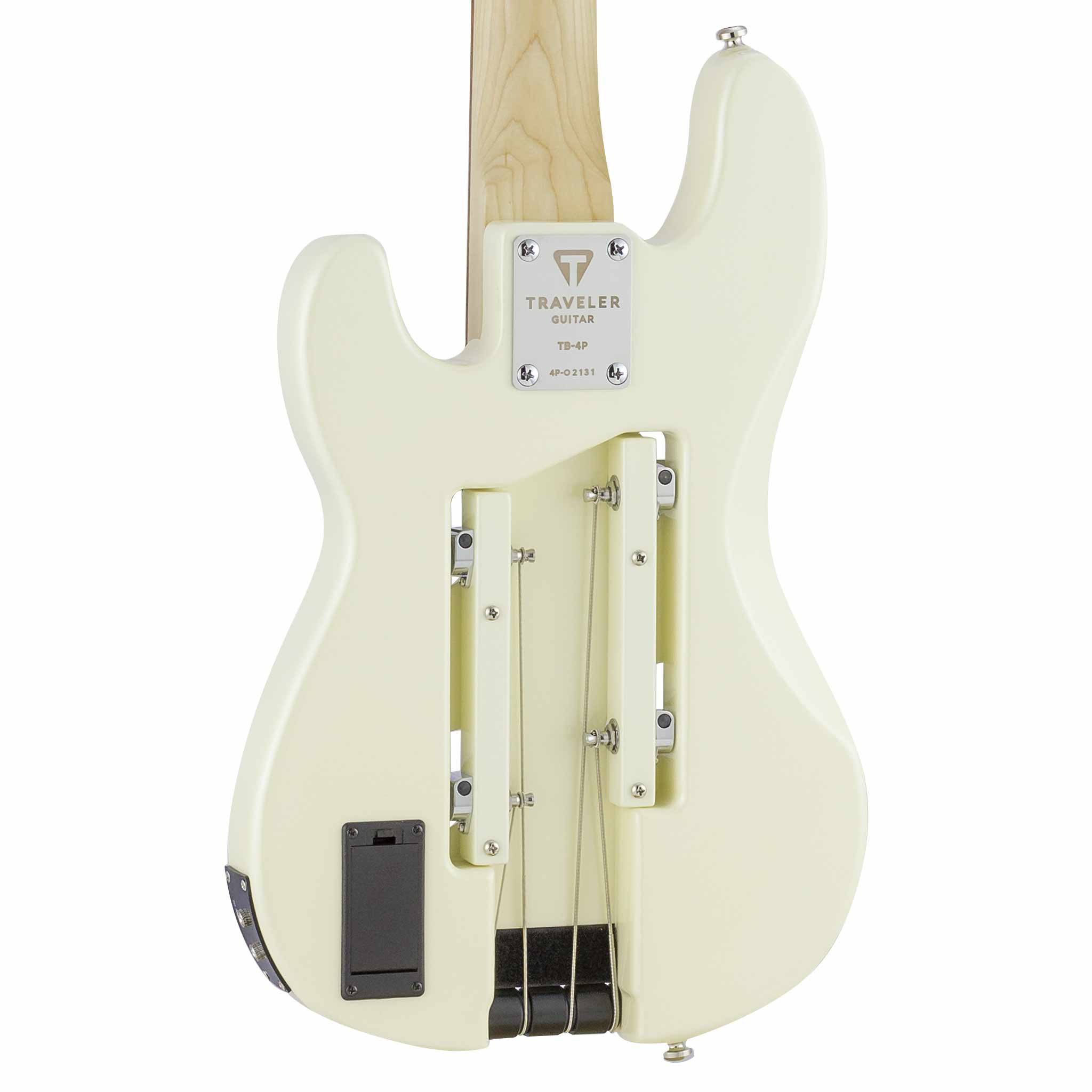 TB-4P Bass Guitar-Pearl White-Traveler Guitar® (back detail)