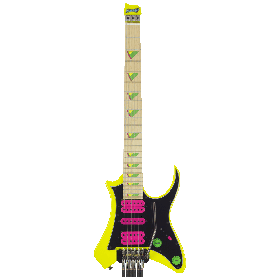 Traveler Guitar Headless Vaibrant Deluxe V88XHL in Electric Yellow