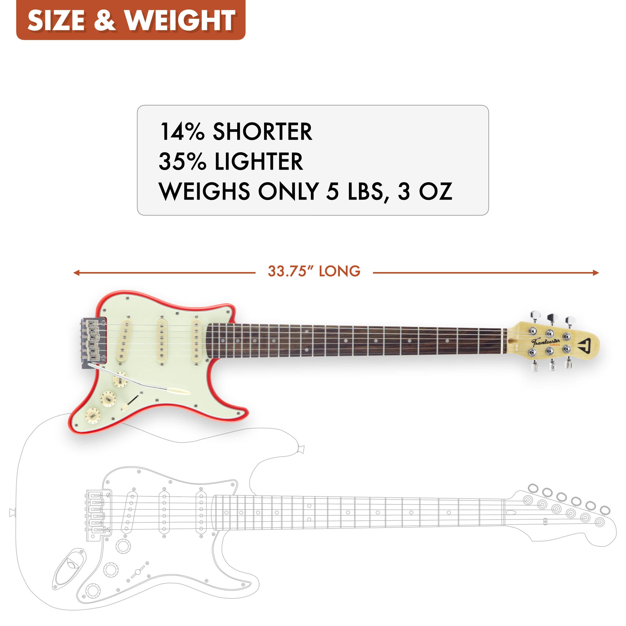B-Stock Travelcaster Deluxe (Fiesta Red)-Traveler Guitar®