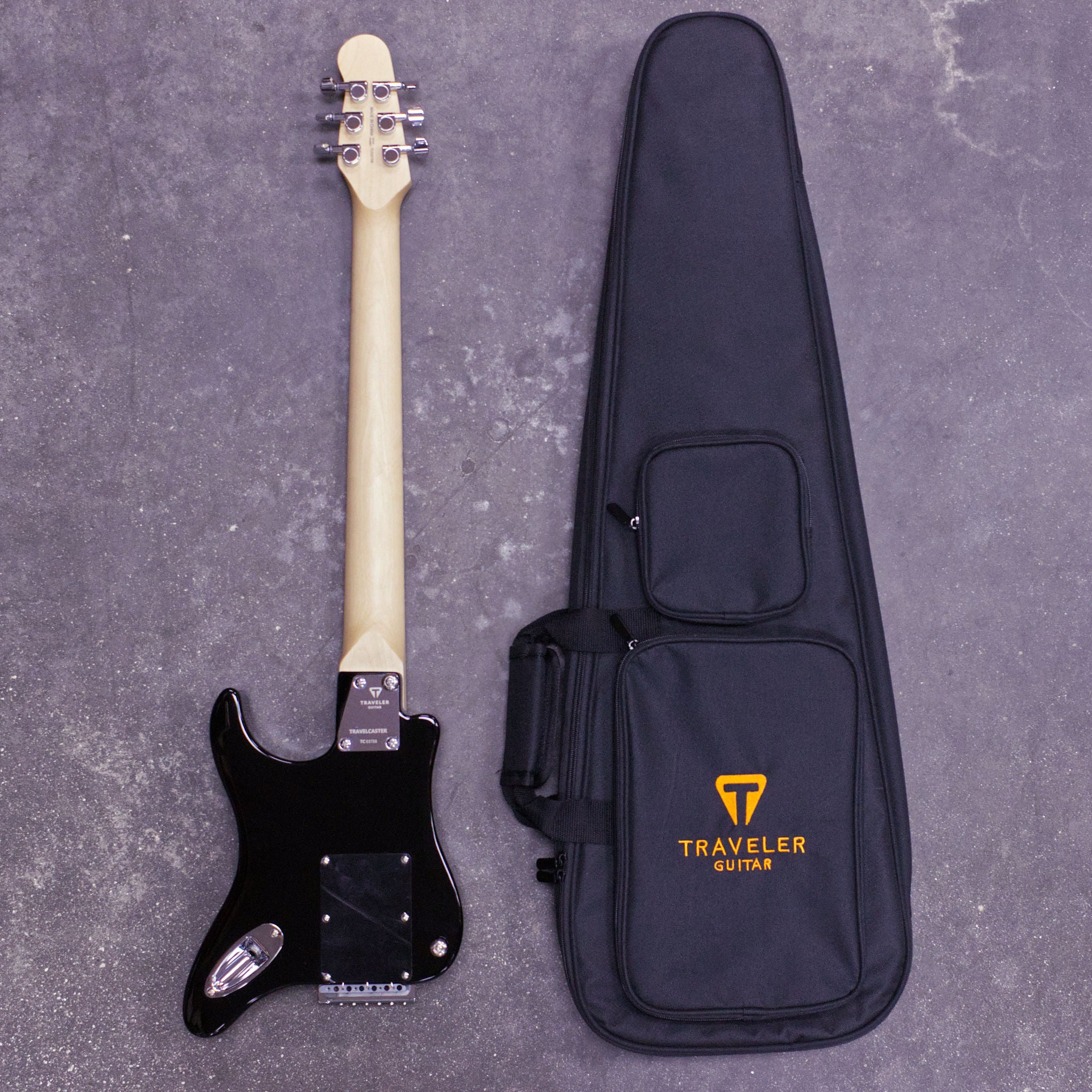 Travelcaster Deluxe Mod Shop (Gloss Black/ Maple Fretboard)-Traveler Guitar®