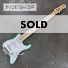 Travelcaster Deluxe Mod Shop (Surf Green/ Flame Maple Neck/ Dual-Rail Humbucker)-Traveler Guitar®