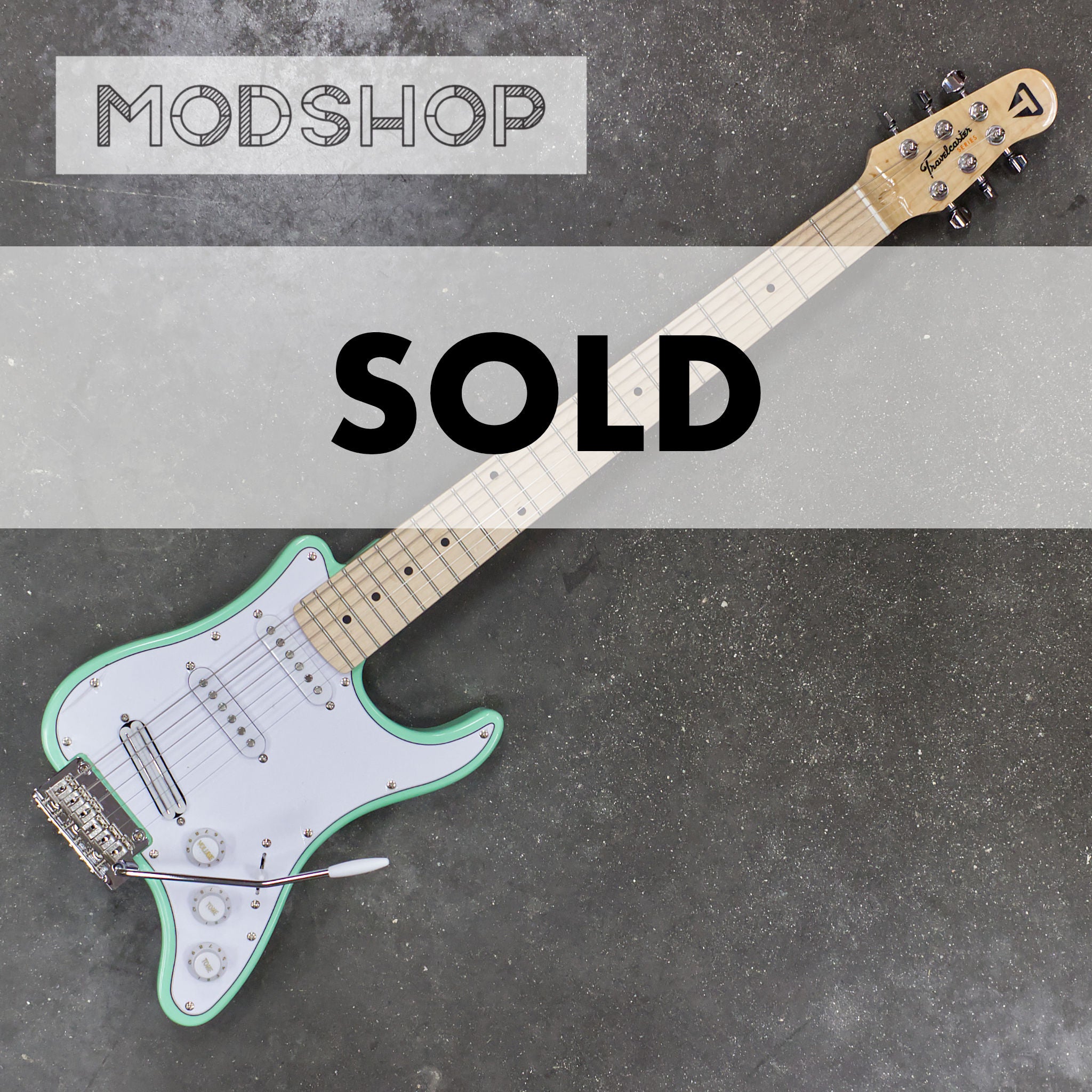 Travelcaster Deluxe Mod Shop (Surf Green/ Flame Maple Neck/ Dual-Rail Humbucker)-Traveler Guitar®
