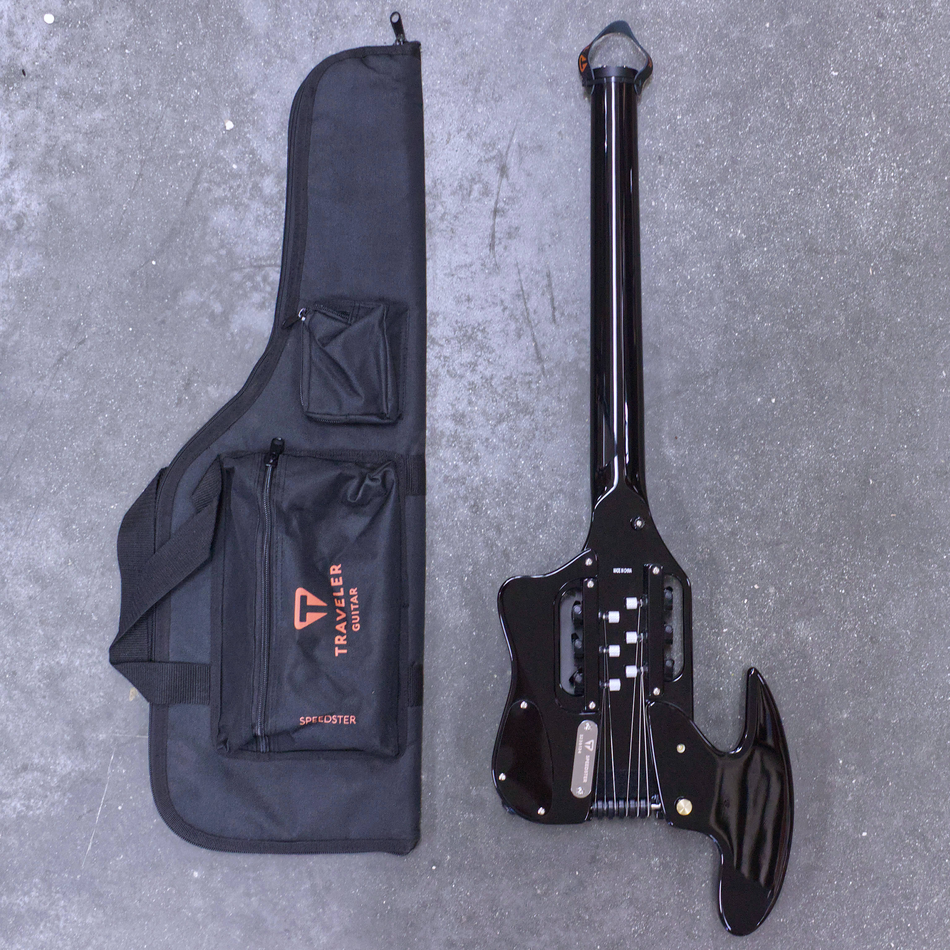 Speedster Standard Mod Shop (Gloss Black/ Fender Lace Sensor/ Locking Tuners)-Traveler Guitar®