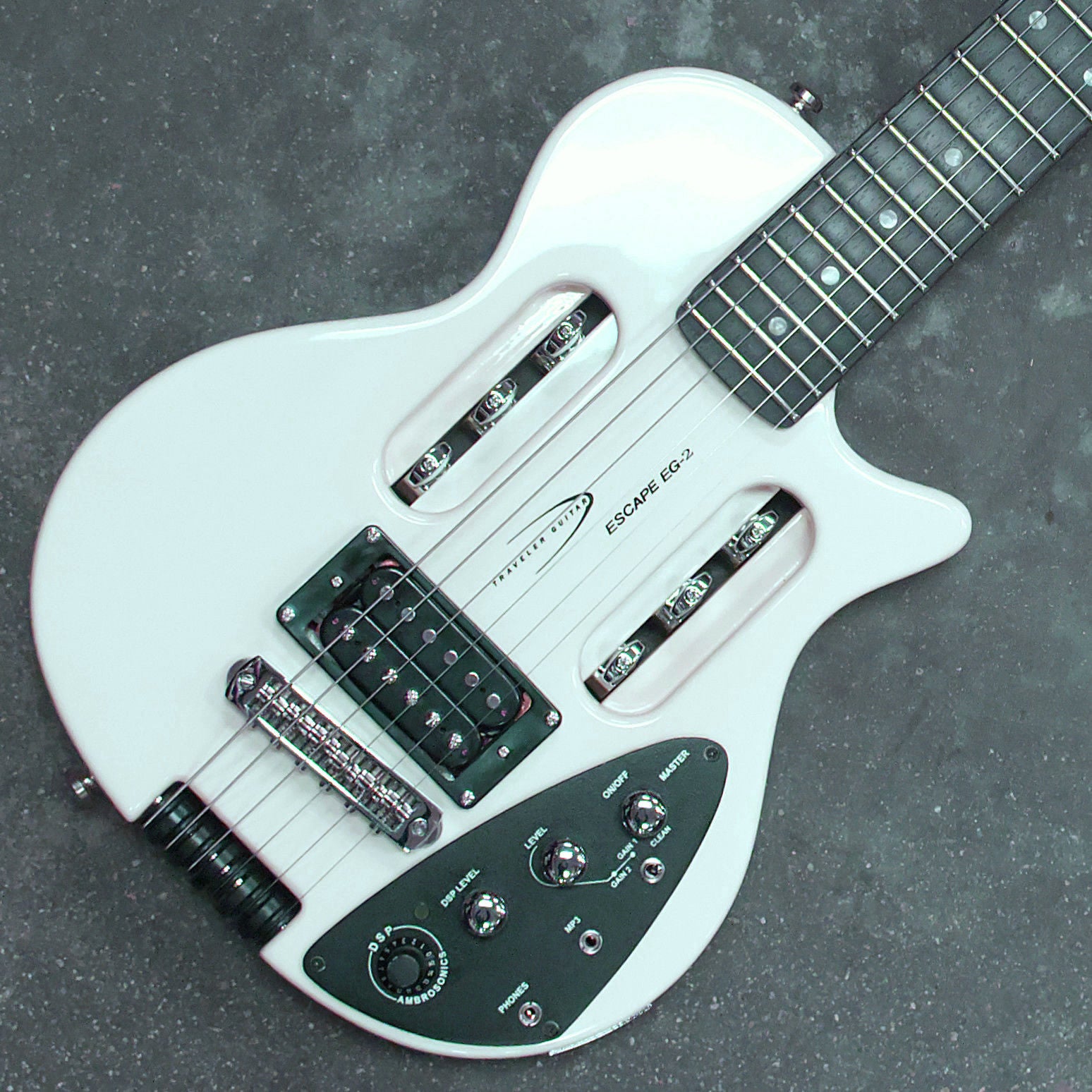 Escape EG-1 (White) w/ Ambrosonics Preamp – Traveler Guitar®