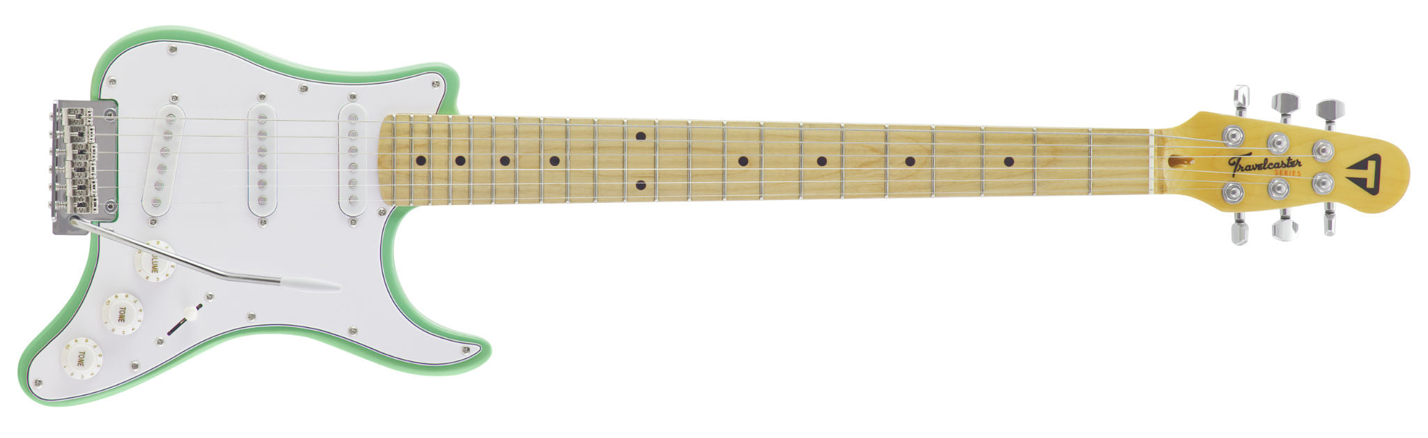 Traveler Guitar Travelcaster ホワイト/グリーン Traveler Guitar Travelcaster Deluxe Electric Travel Guitar