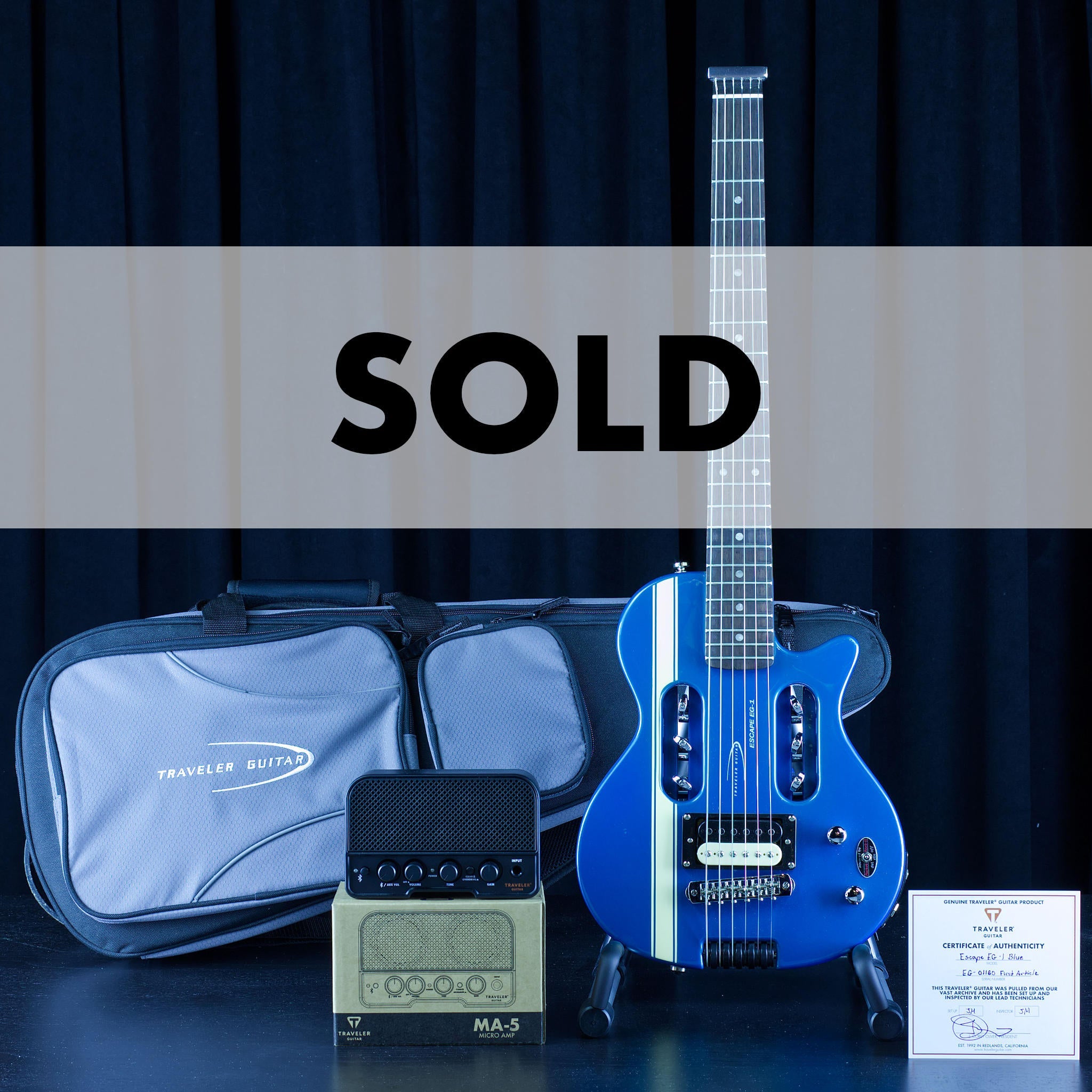 Archive-EG-1 (Blue with White Racing Stripe) Electric Guitar