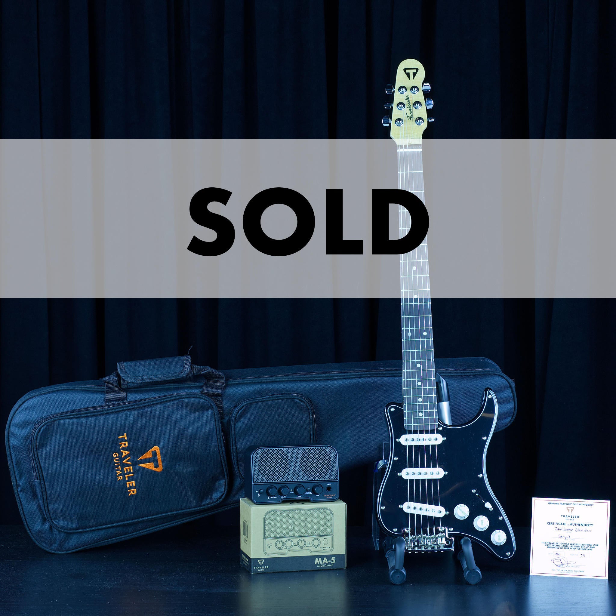 Archive-Travelcaster Deluxe Gloss Black Electric Guitar