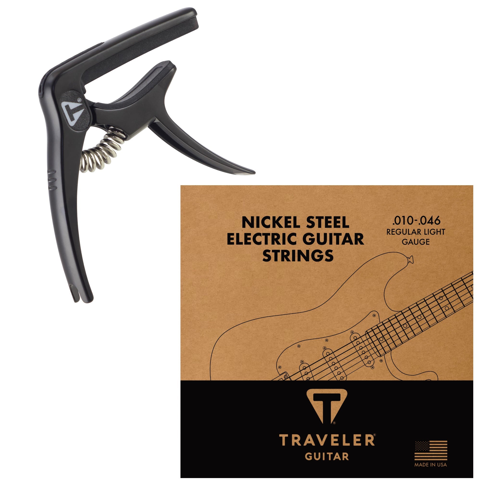 Capo & Traveler Guitar Strings Bundle Accessory