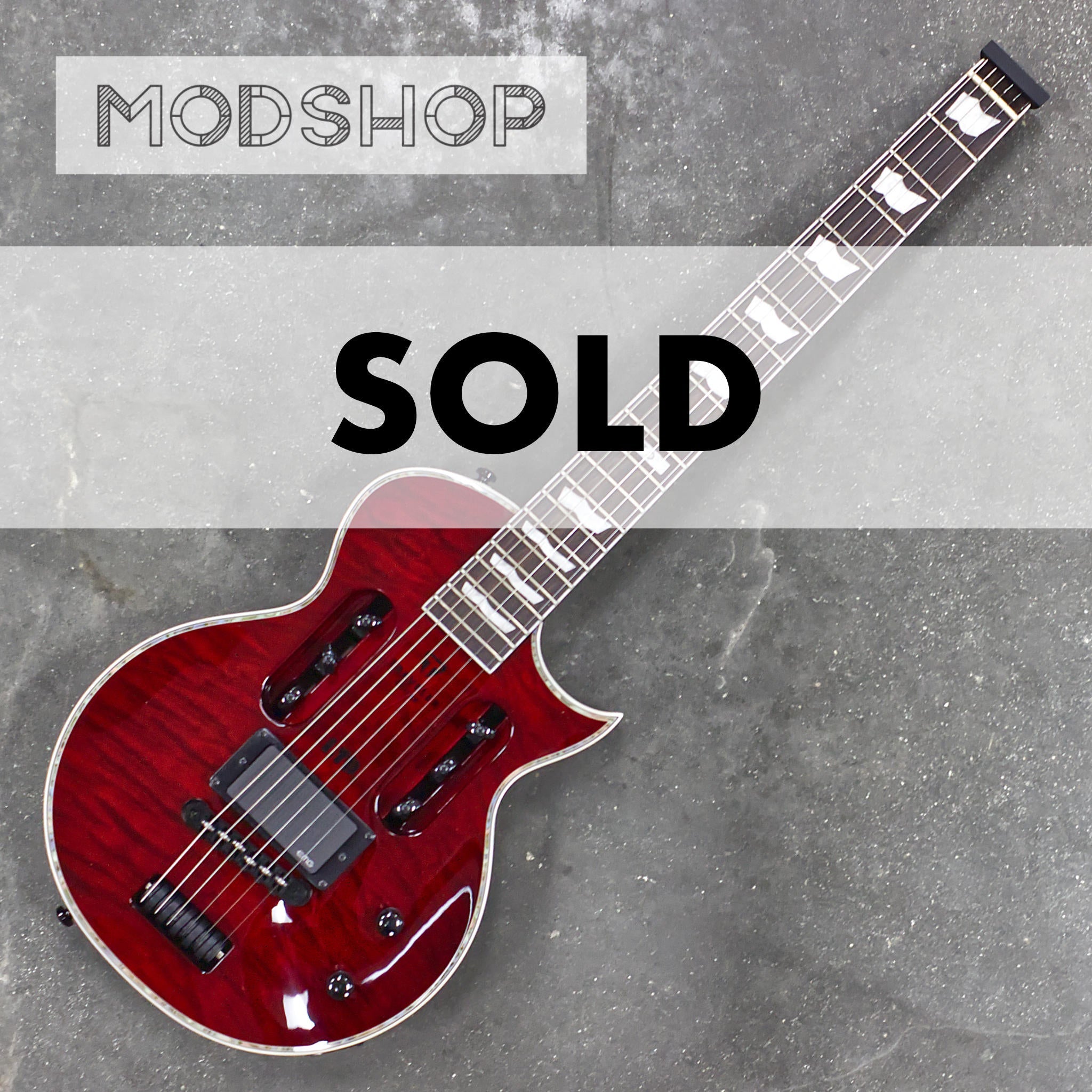 EC-1 Deluxe Mod Shop Electric Guitar (See Thru Black Cherry w/ EMG