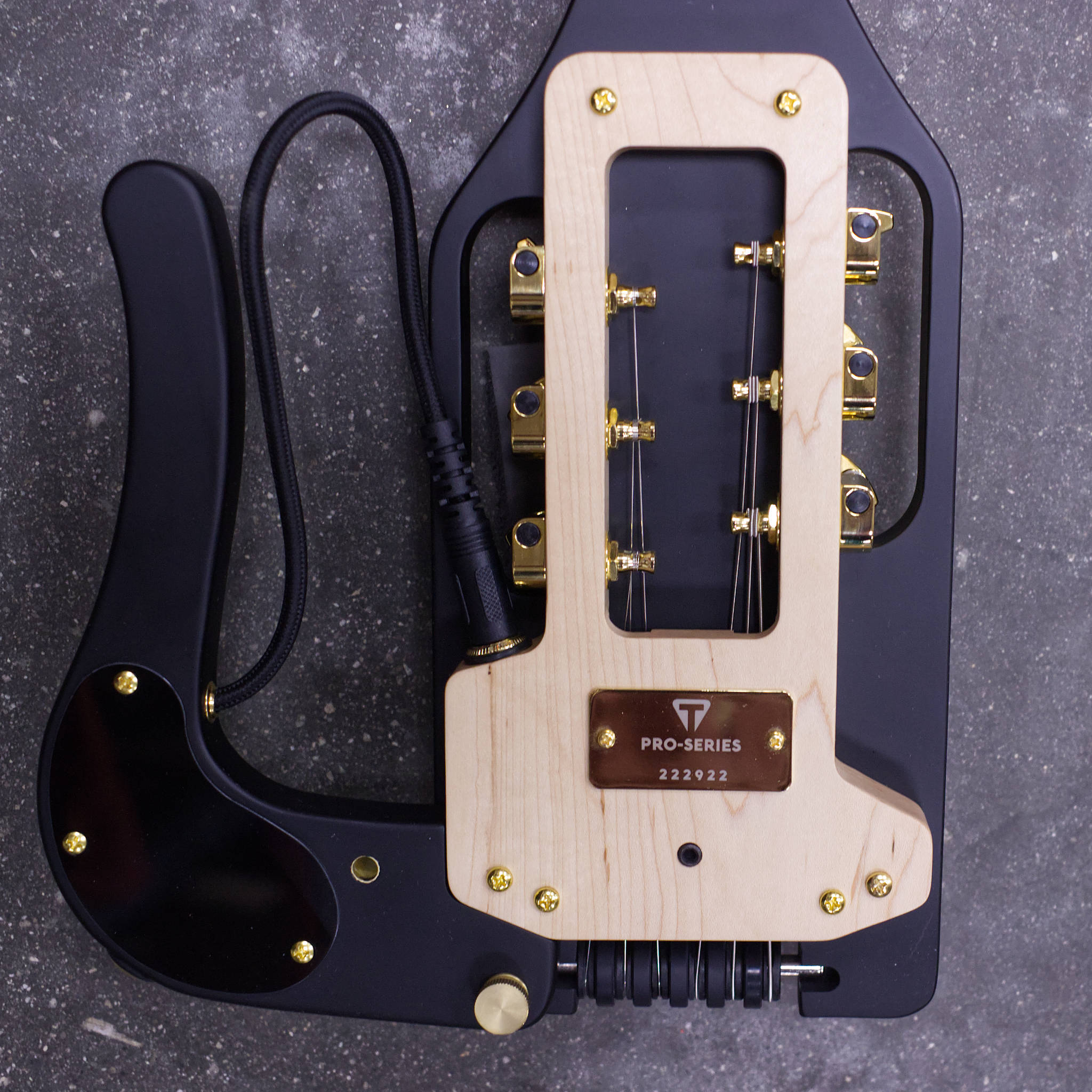 MOD SHOP-Pro-Series (Matte Black/ Gold Hardware) Hybrid Guitar