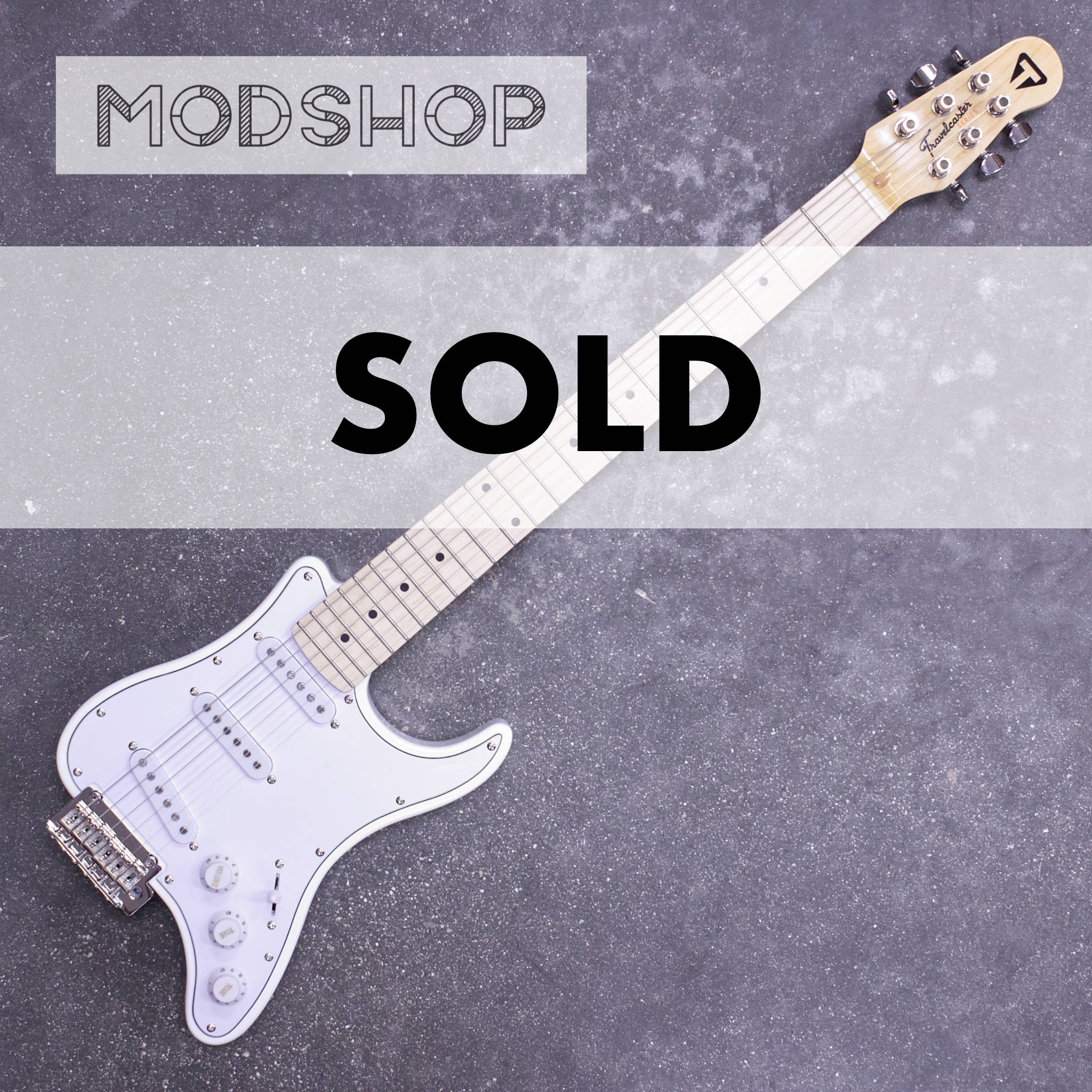 MOD SHOP-Travelcaster Deluxe (Gloss White/ Maple/ SSS/ Locking Tuners) Electric Guitar