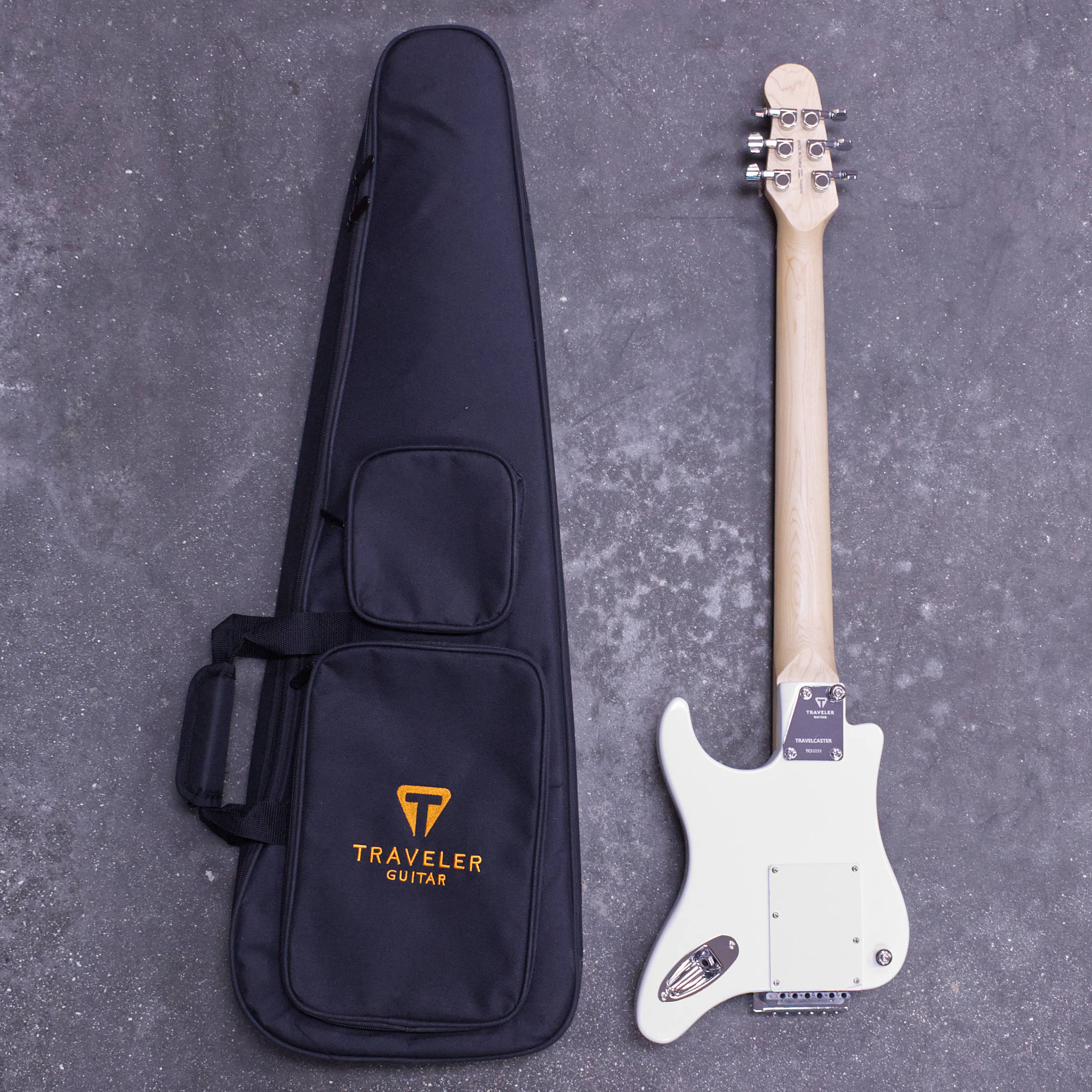 MOD SHOP-Travelcaster Deluxe (Gloss White/ Walnut/ SSS) Electric Guitar