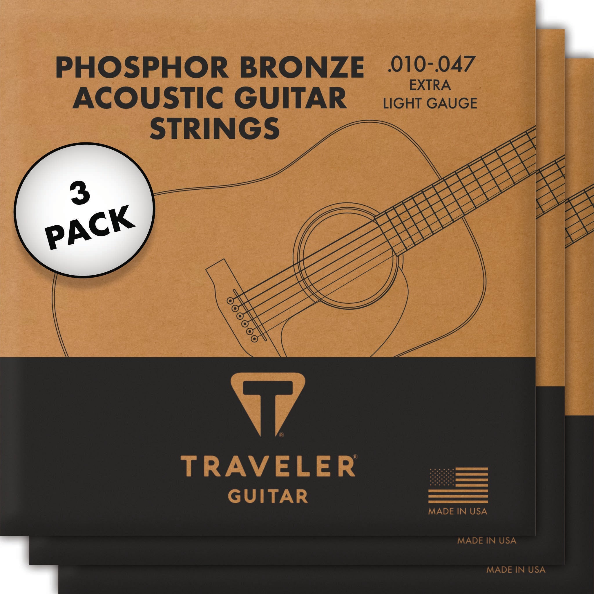 Phosphor Bronze Extra Light Acoustic Guitar Strings Accessory