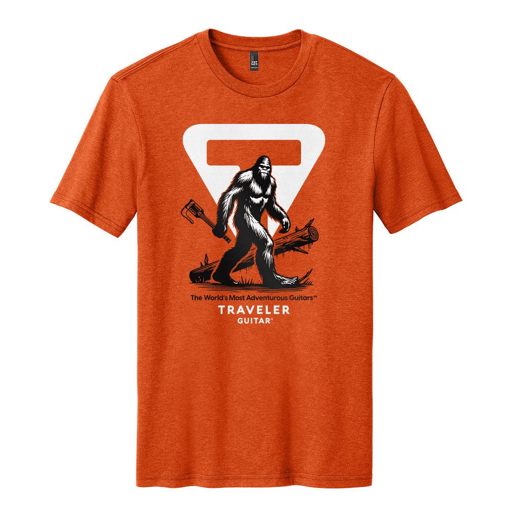 The World's Most Adventurous Guitars℠ (Sasquatch Tee) Deep Orange Apparel