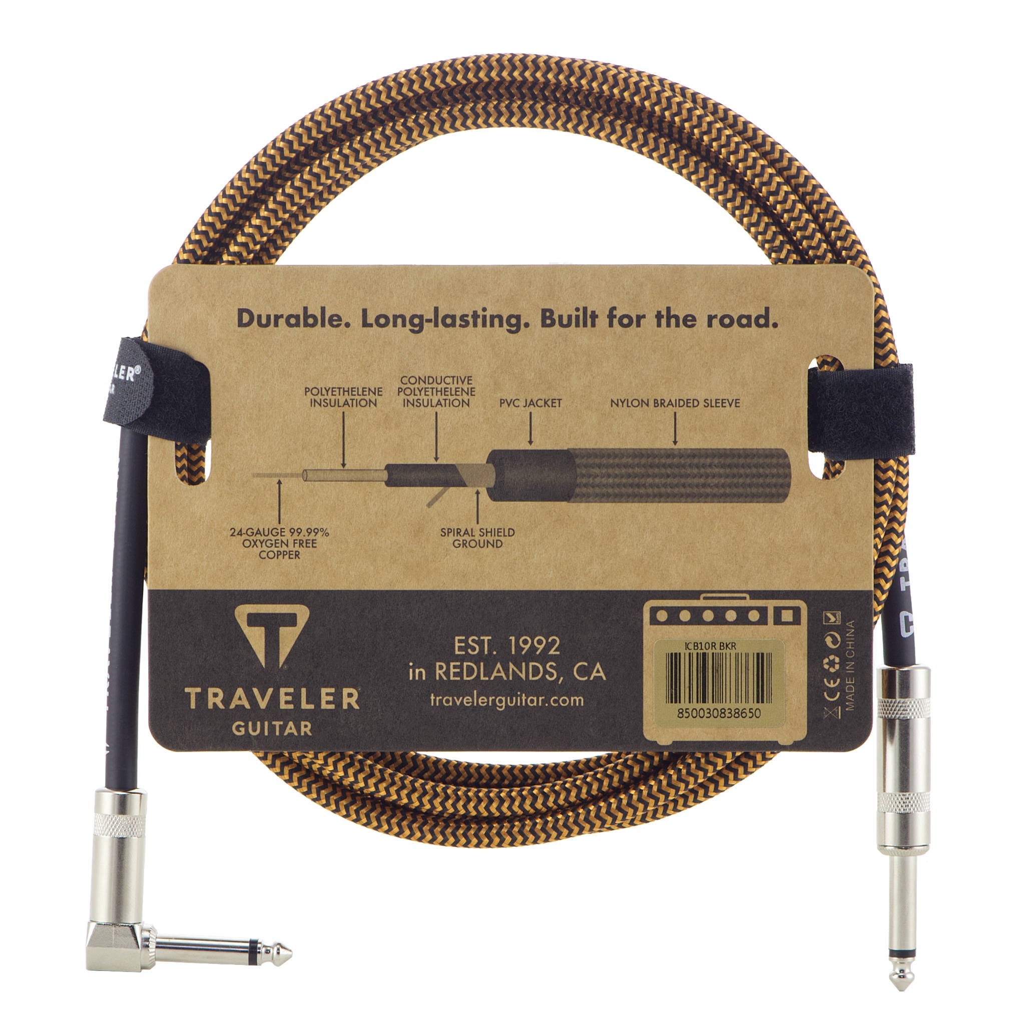 Traveler Guitar 10ft. Braided Instrument Cable Accessory