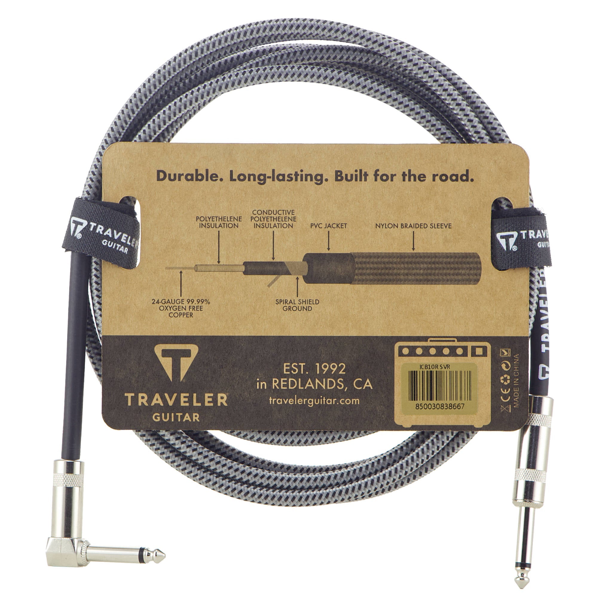Traveler Guitar 10ft. Braided Instrument Cable Accessory