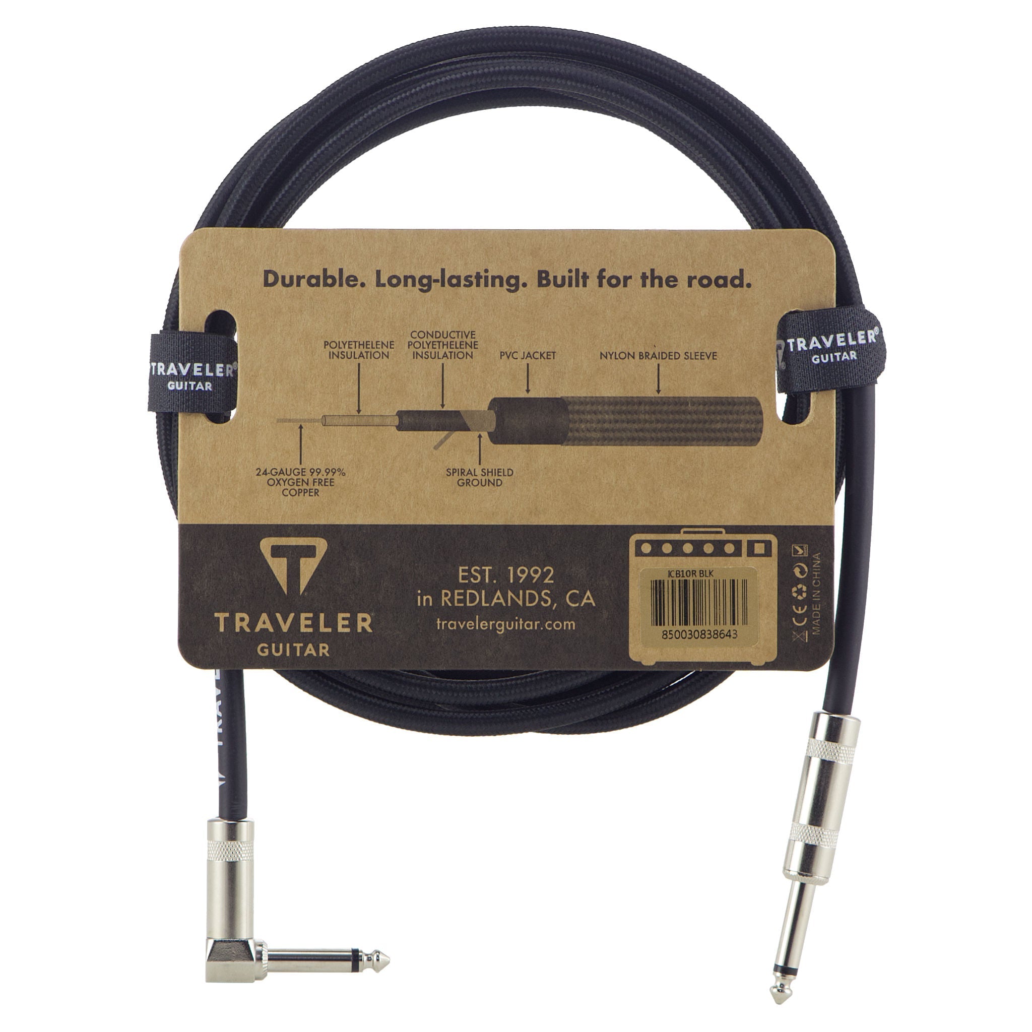 Traveler Guitar 10ft. Braided Instrument Cable Accessory
