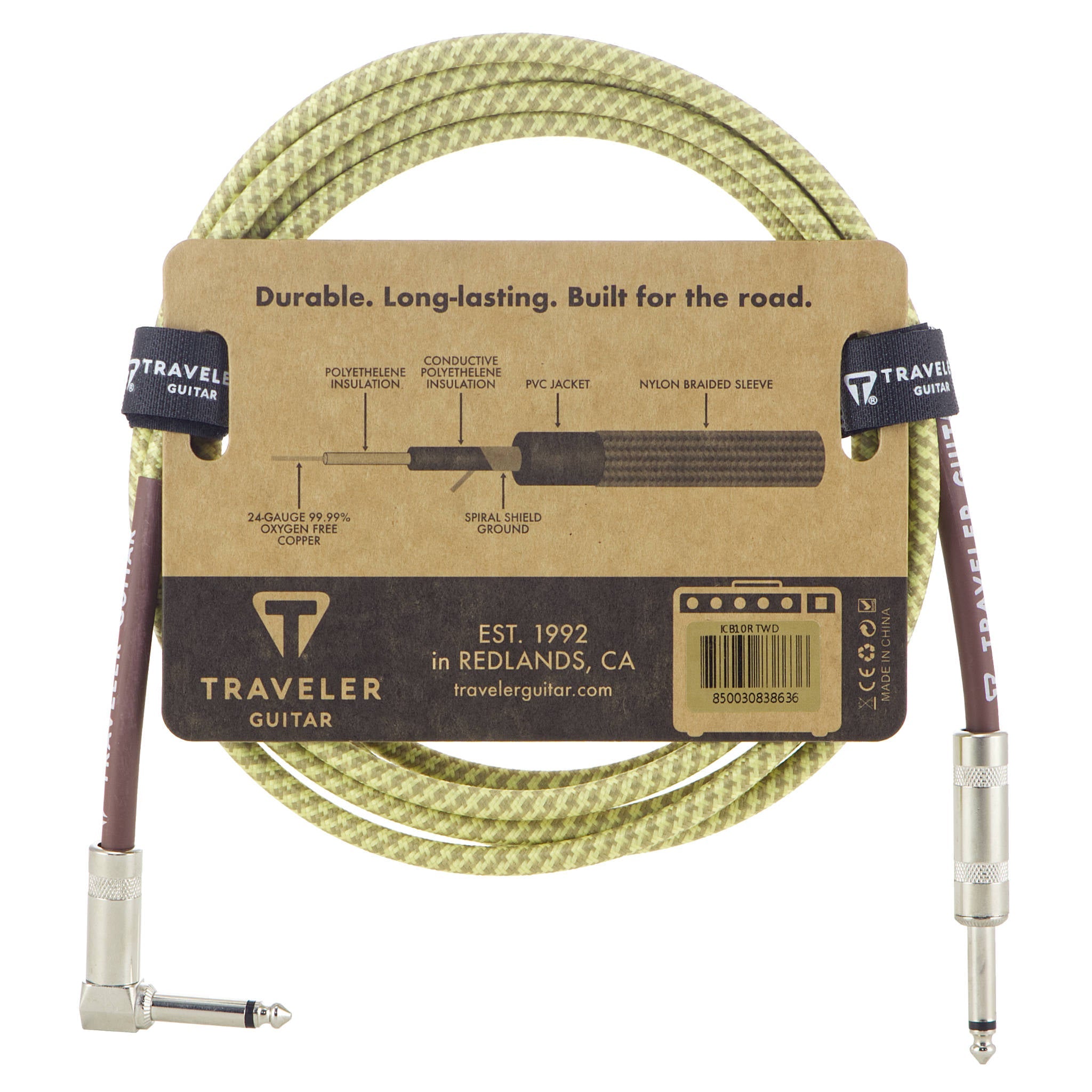 Traveler Guitar 10ft. Braided Instrument Cable Accessory