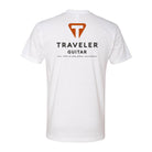 Traveler Guitar Origin Logo Tee (Back Logo, White) Apparel