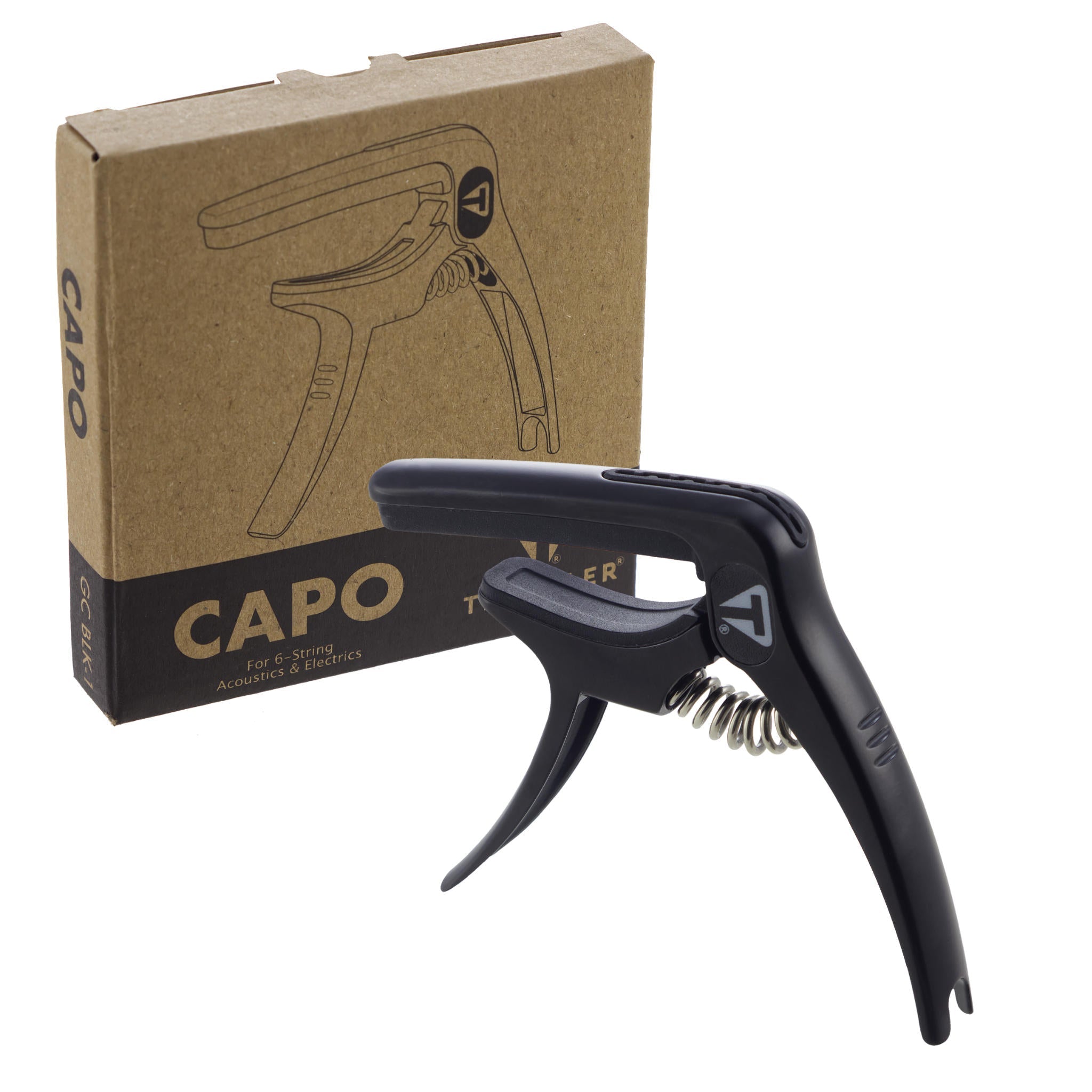 Universal Capo with Pick Holder, Bridge Pin Puller, & Gig Bag Accessory